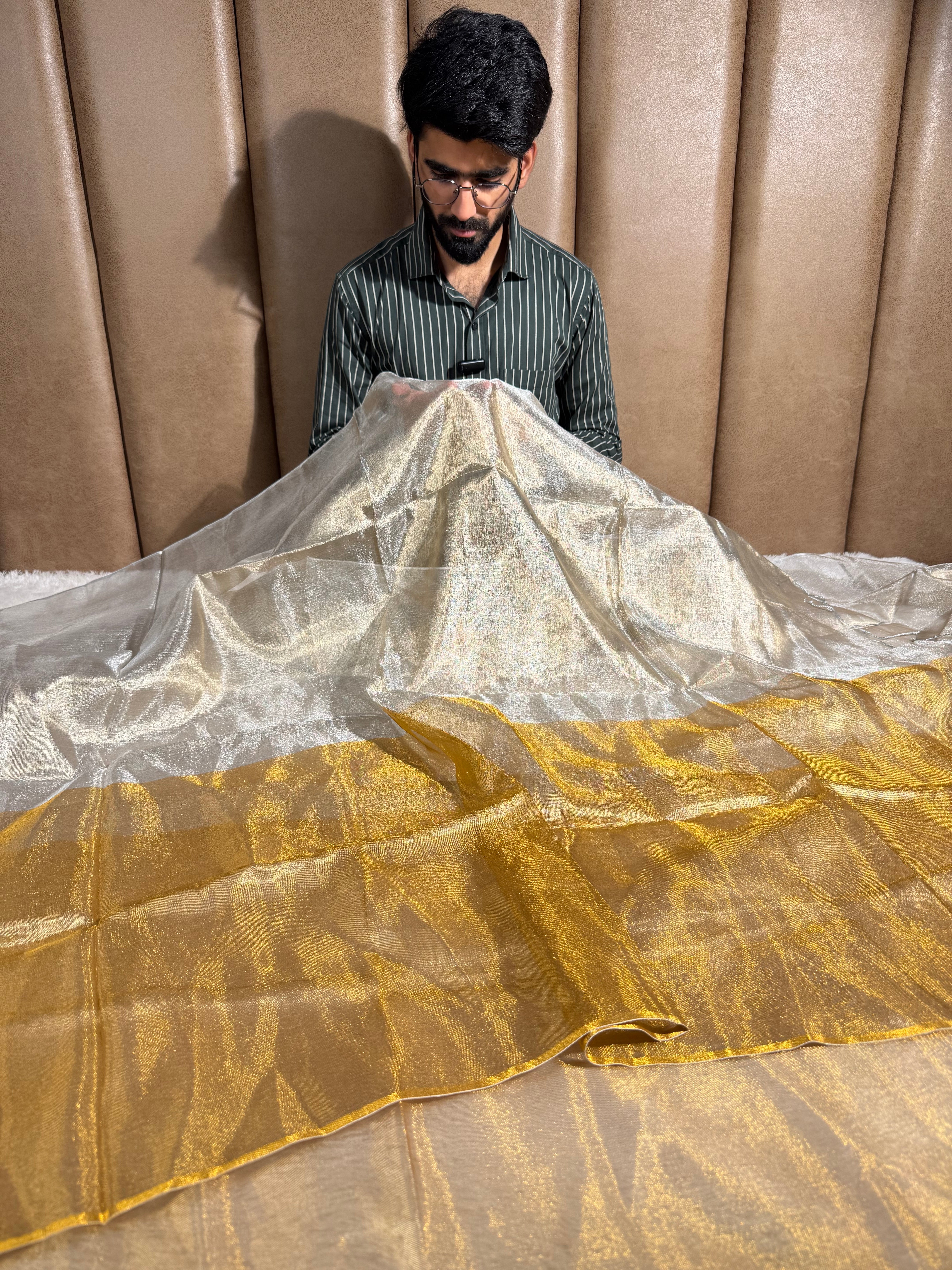 Half Half Statement Pure Tissue Silk Saree