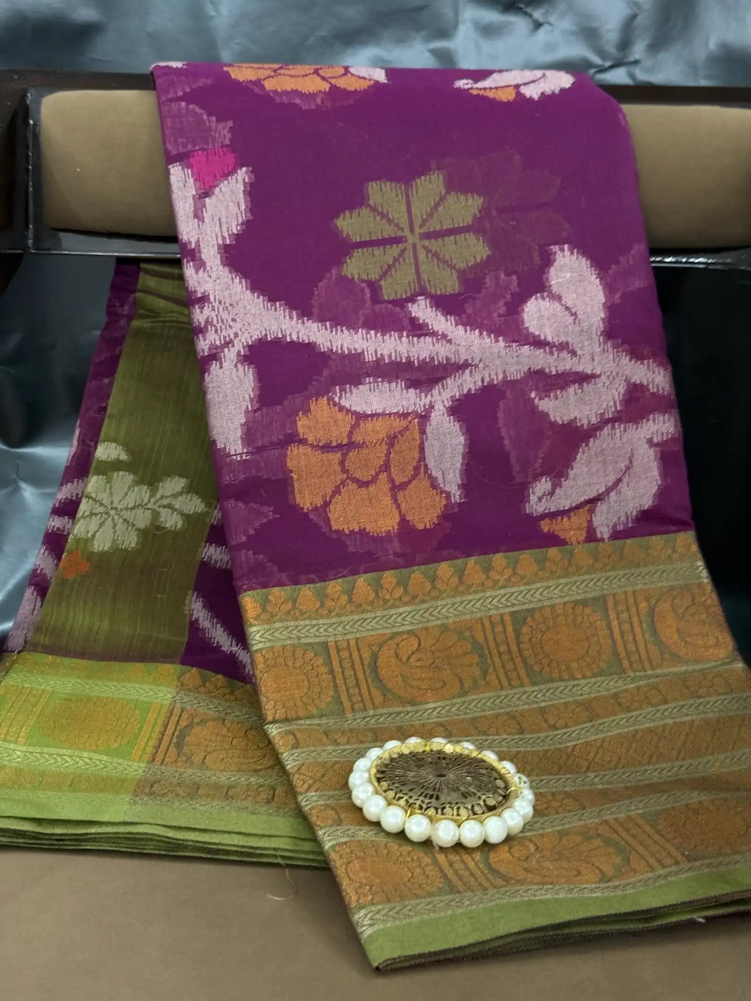 Contemporary weave Softsilk heritage weave saree