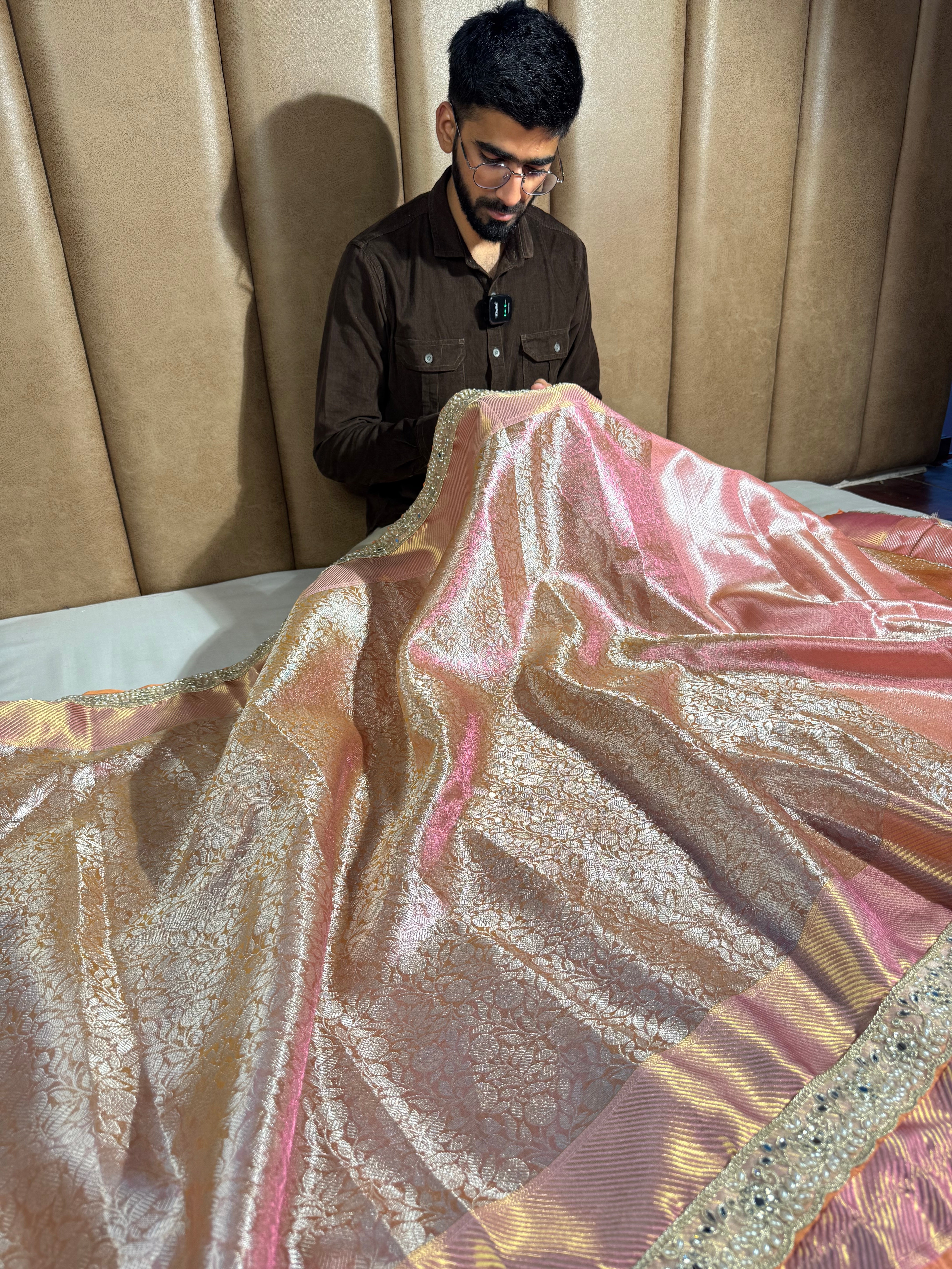 Sai Pallavi Ma’am Inspired Kanjivaram Tissue Silk Gota Lace Work Saree