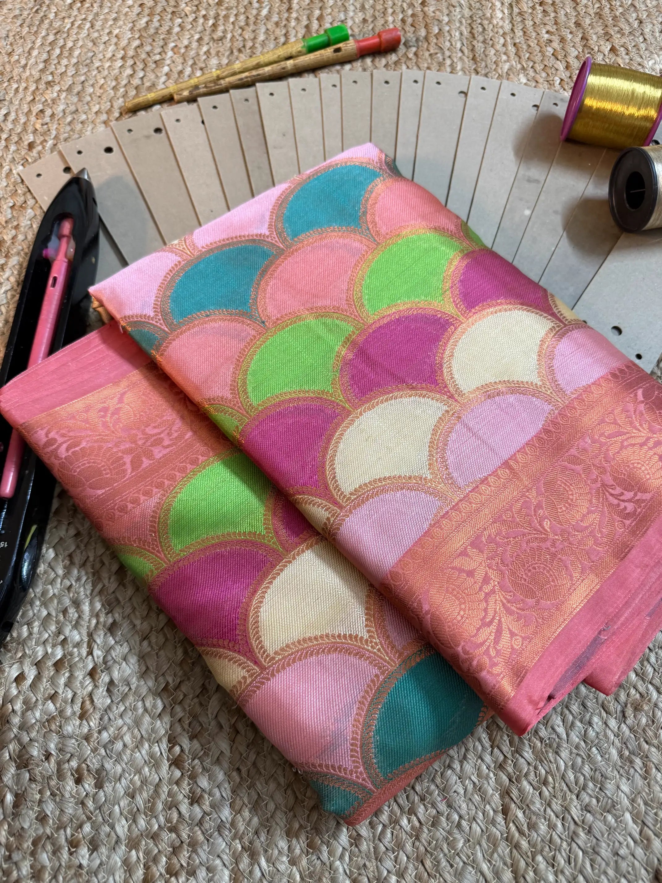 Eccentric zari weave Softsilk Banarasi saree
