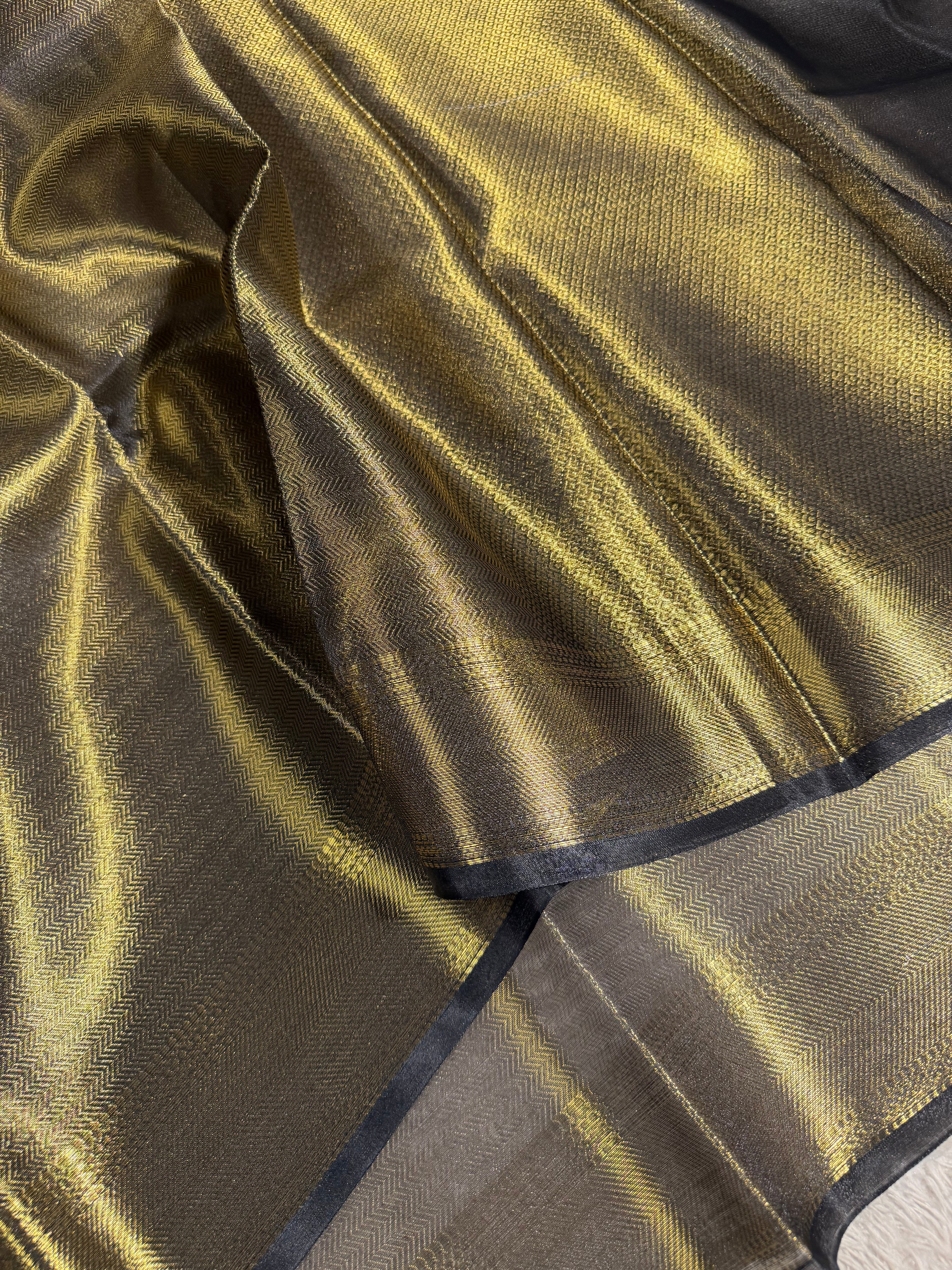 Ash Gold Dual Shaded Brocade Tissue Saree