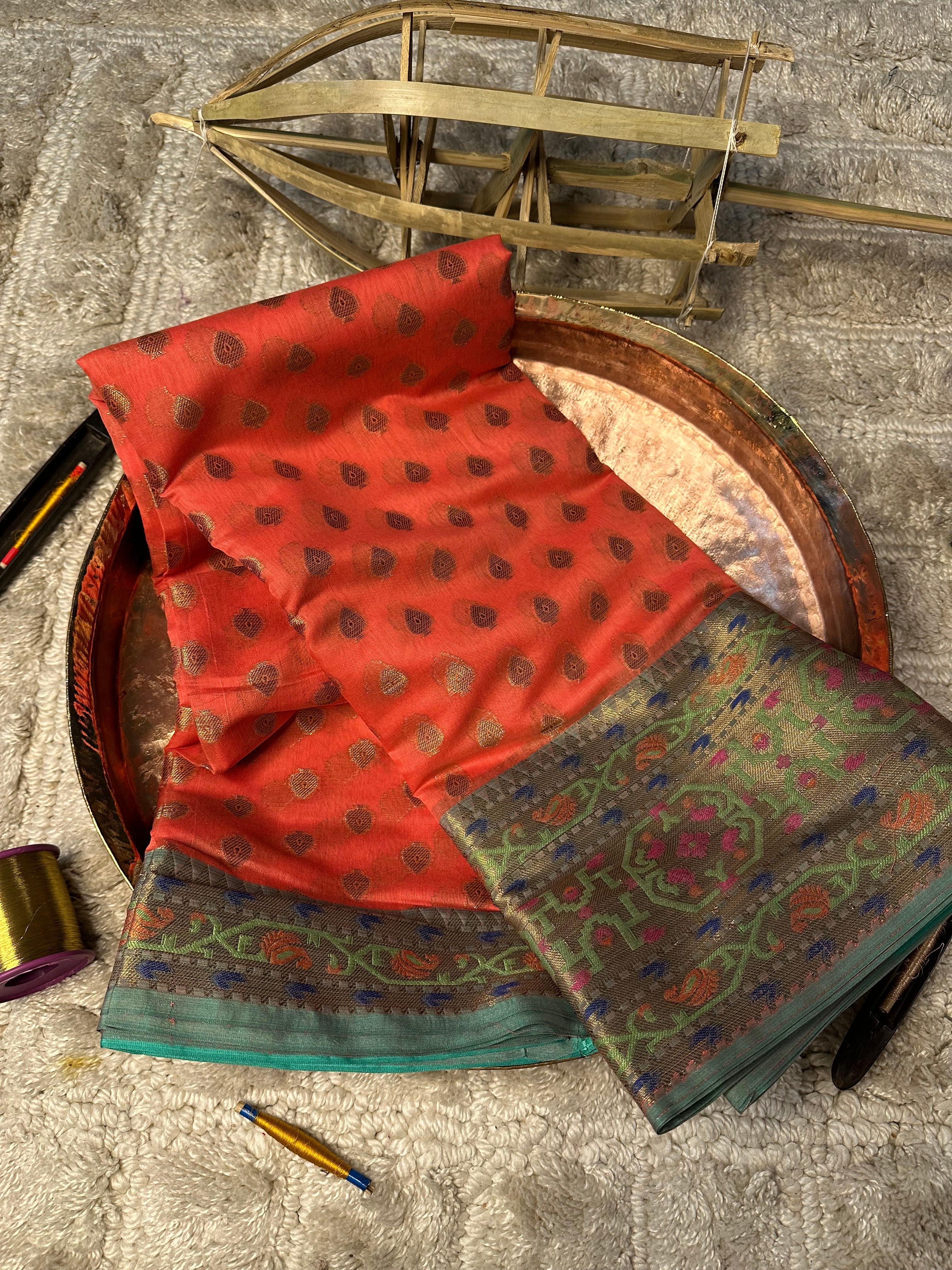 Contemporary weave Softsilk heritage Banarasi saree