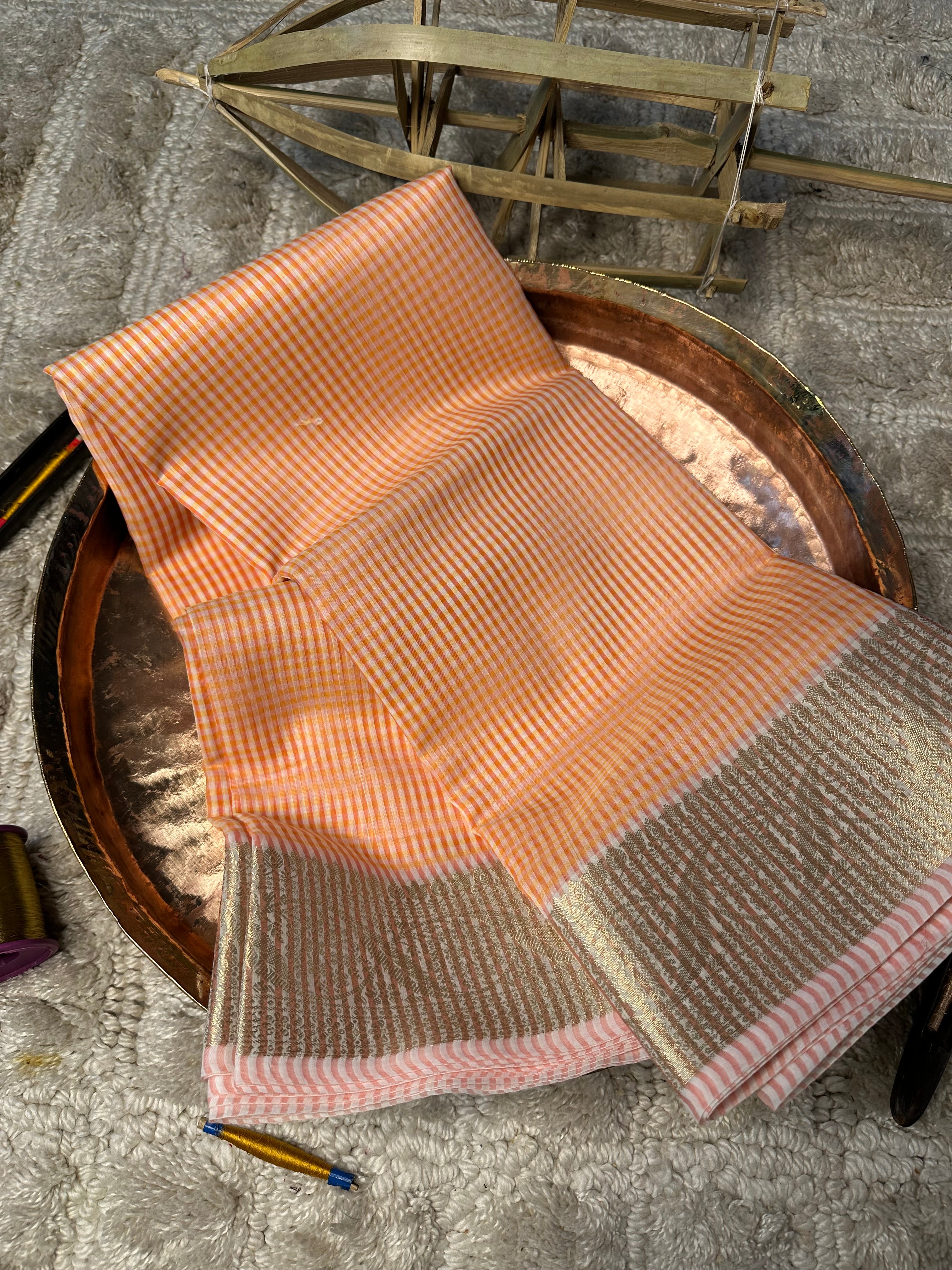 Contemporary Weave Kora Soft Silk Banarasi Saree