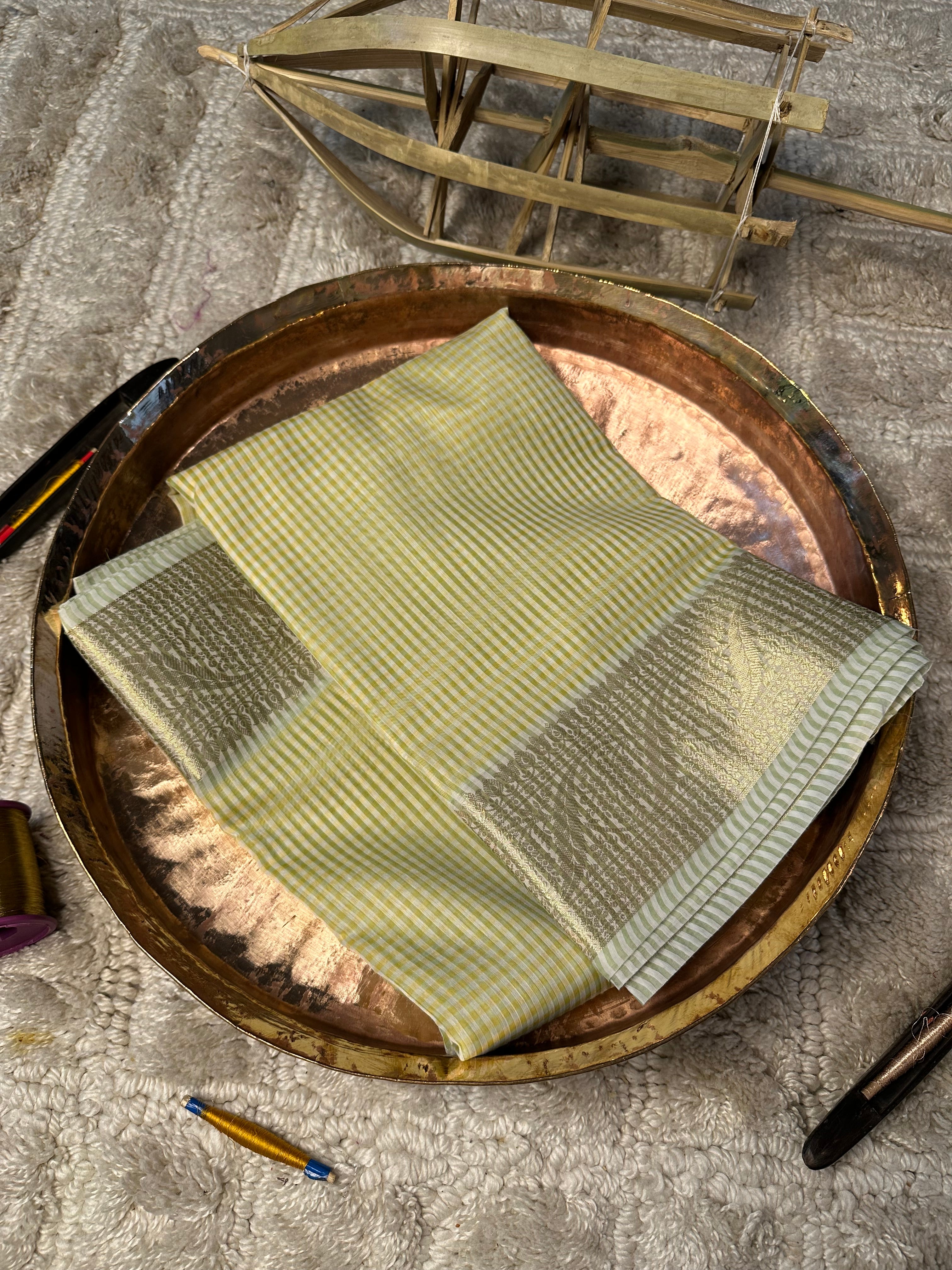 Contemporary Weave Kora Soft Silk Banarasi Saree