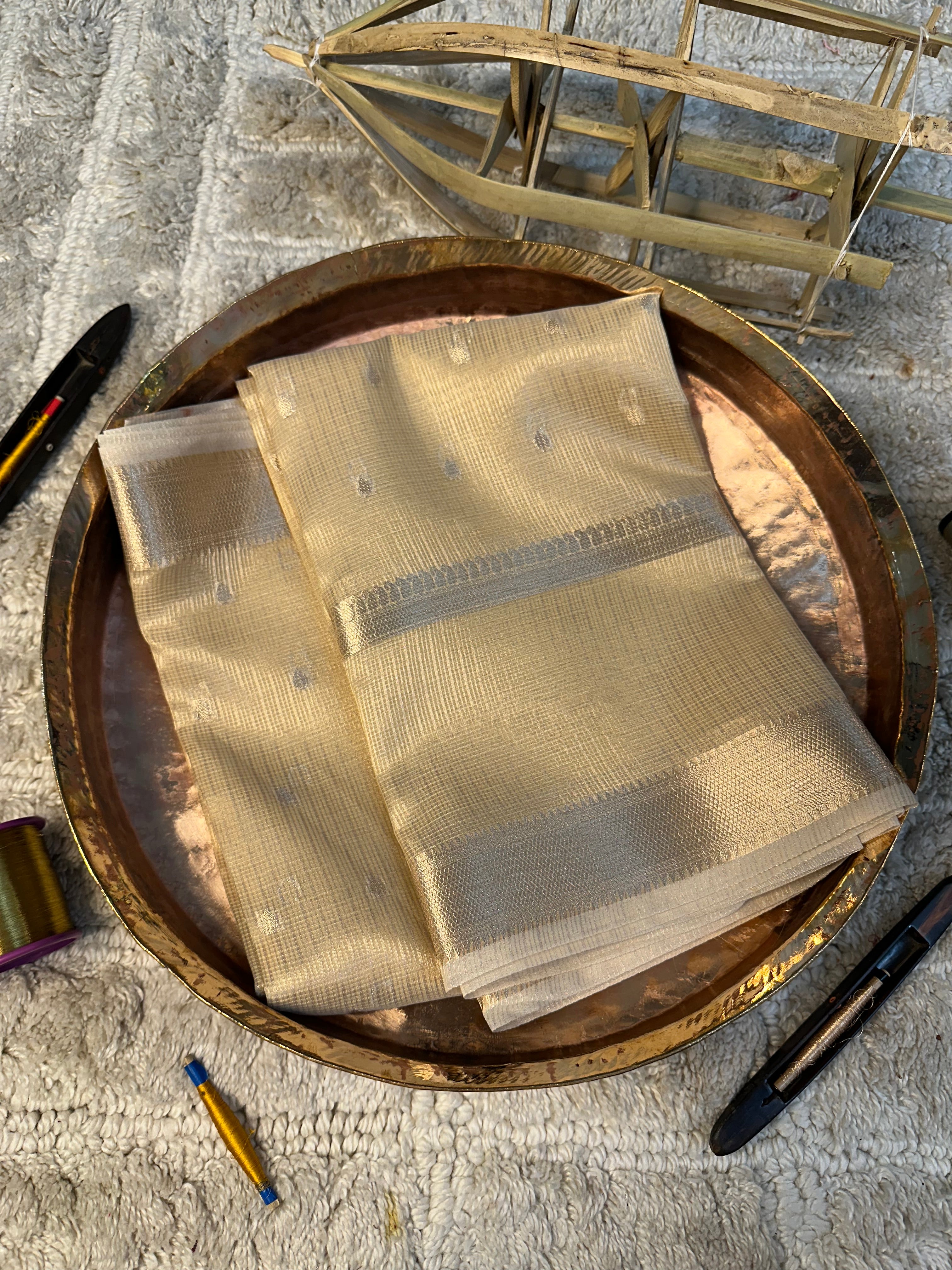 Contemporary Weave Kora Soft Silk Banarasi Saree