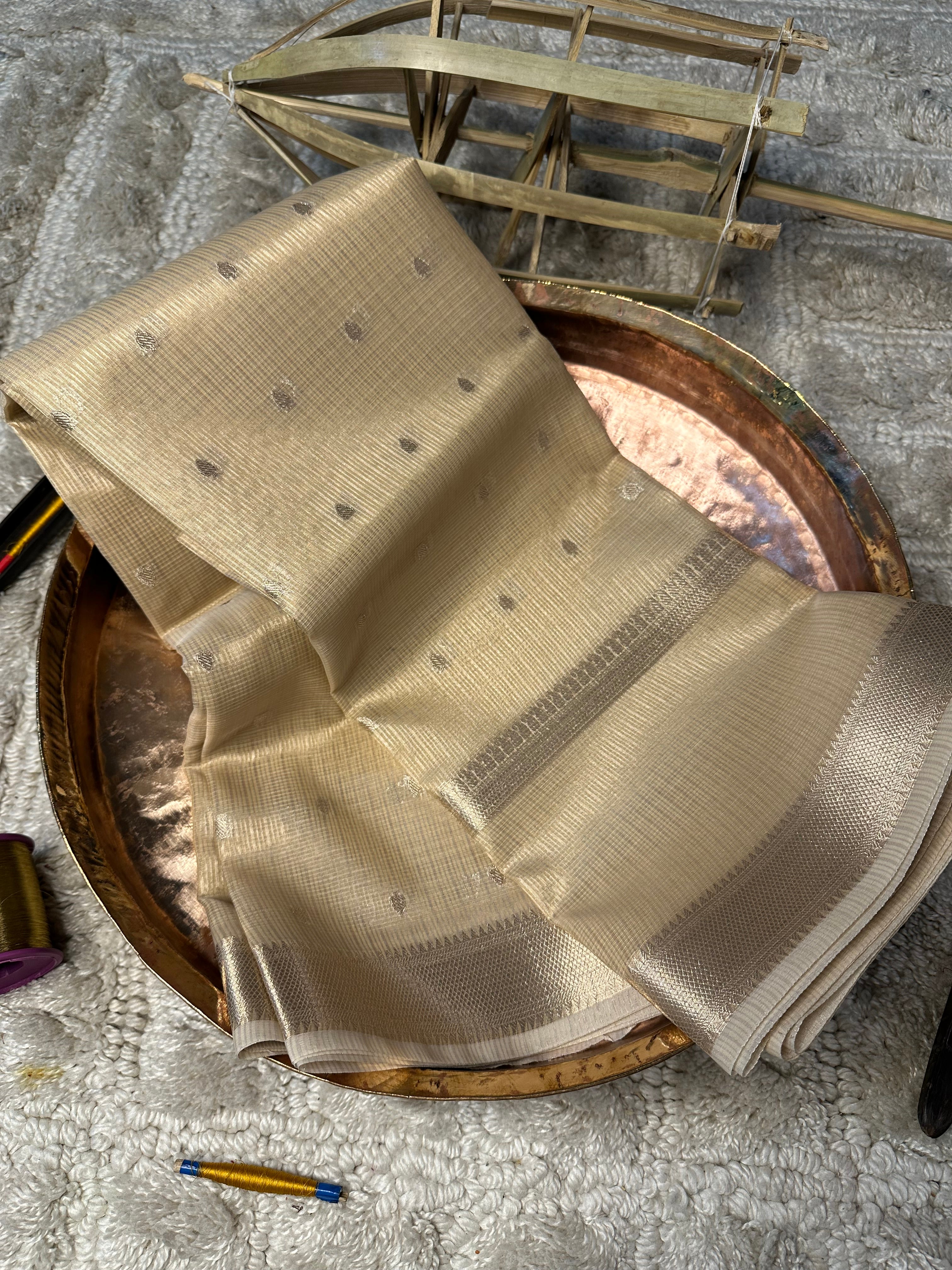 Contemporary Weave Kora Soft Silk Banarasi Saree