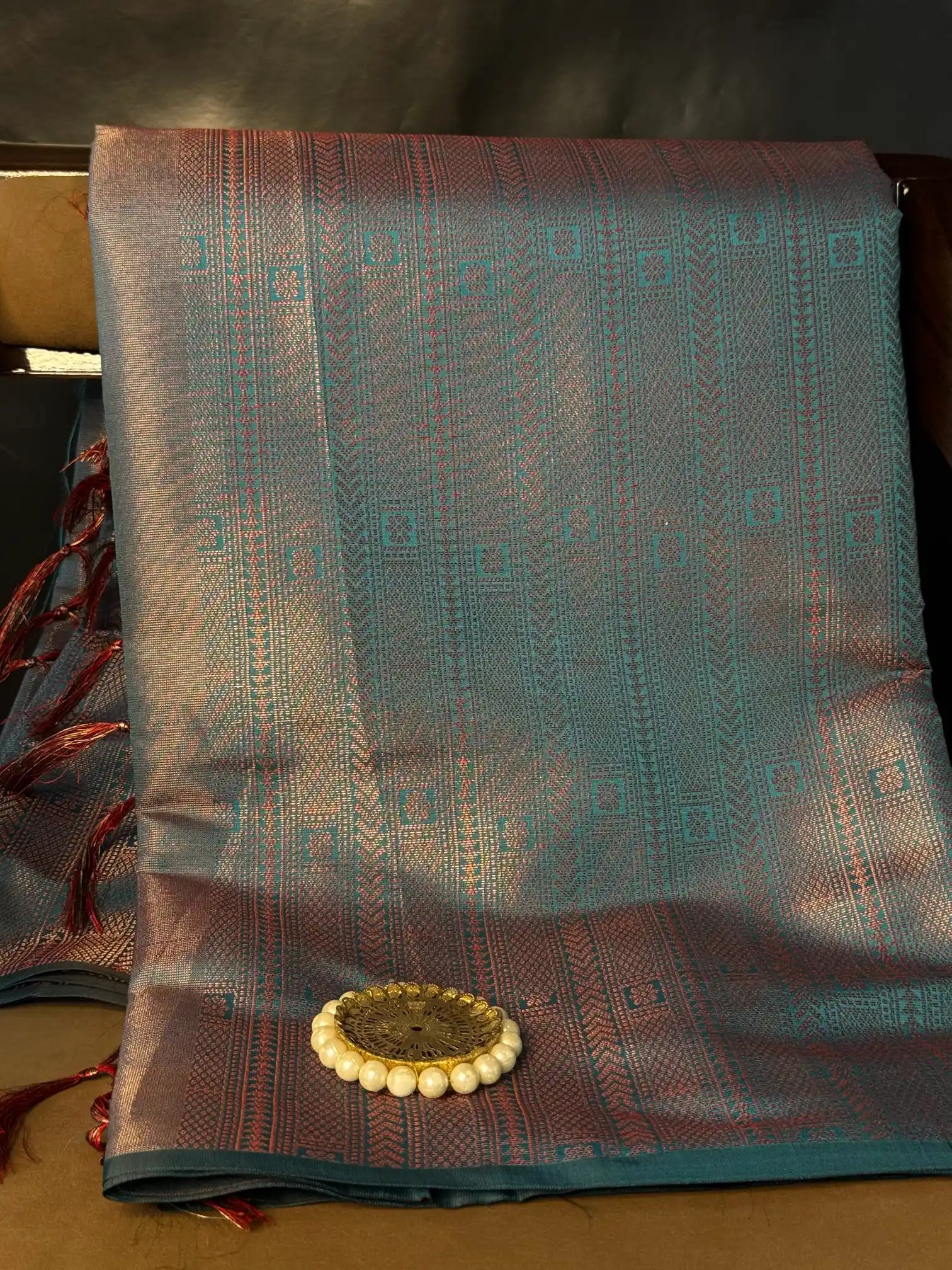 Rare Brocade Weave Antique Zari Banarasi Saree