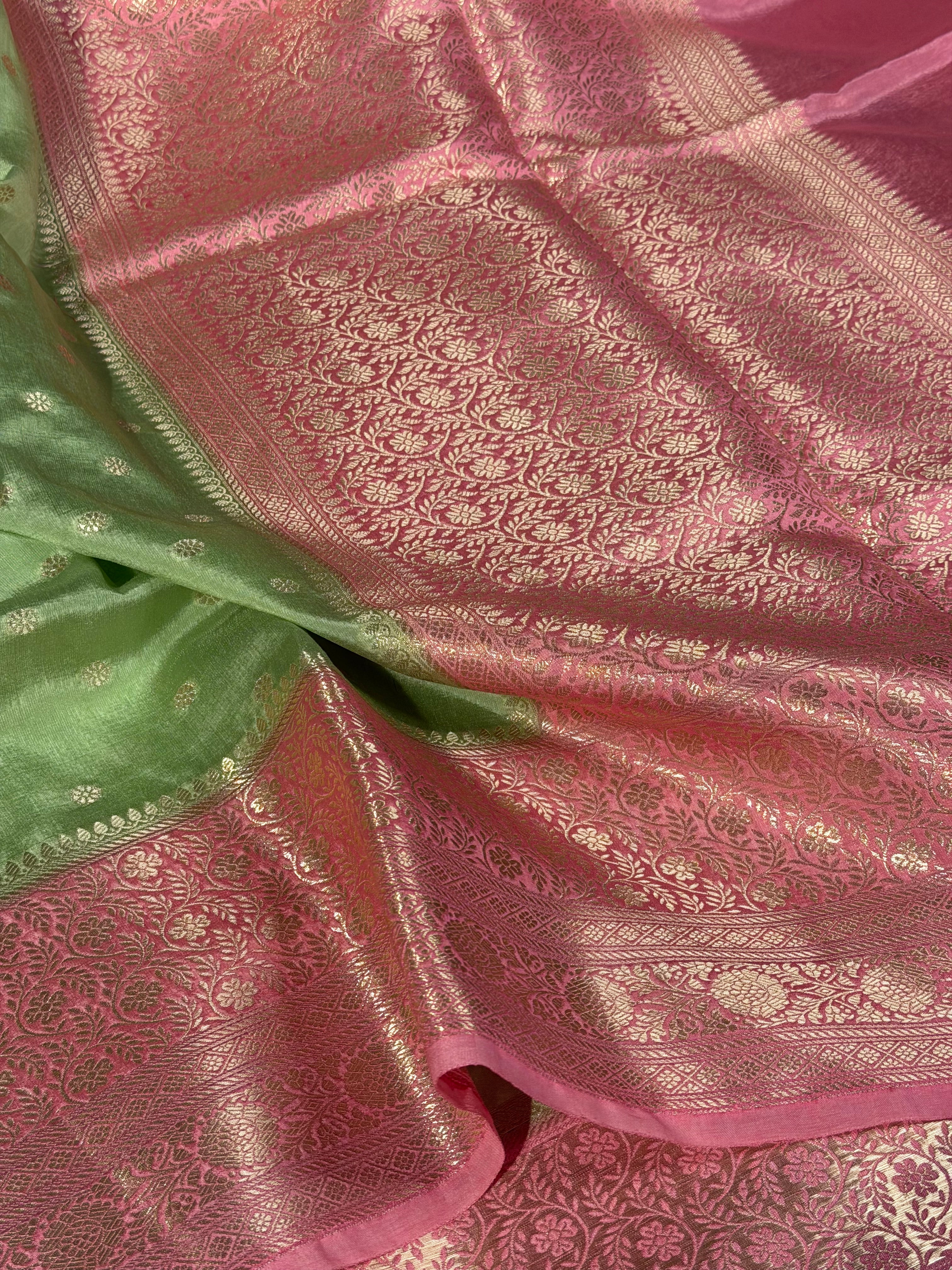 Mint Green Traditional Soft Georgette Banarasi Saree