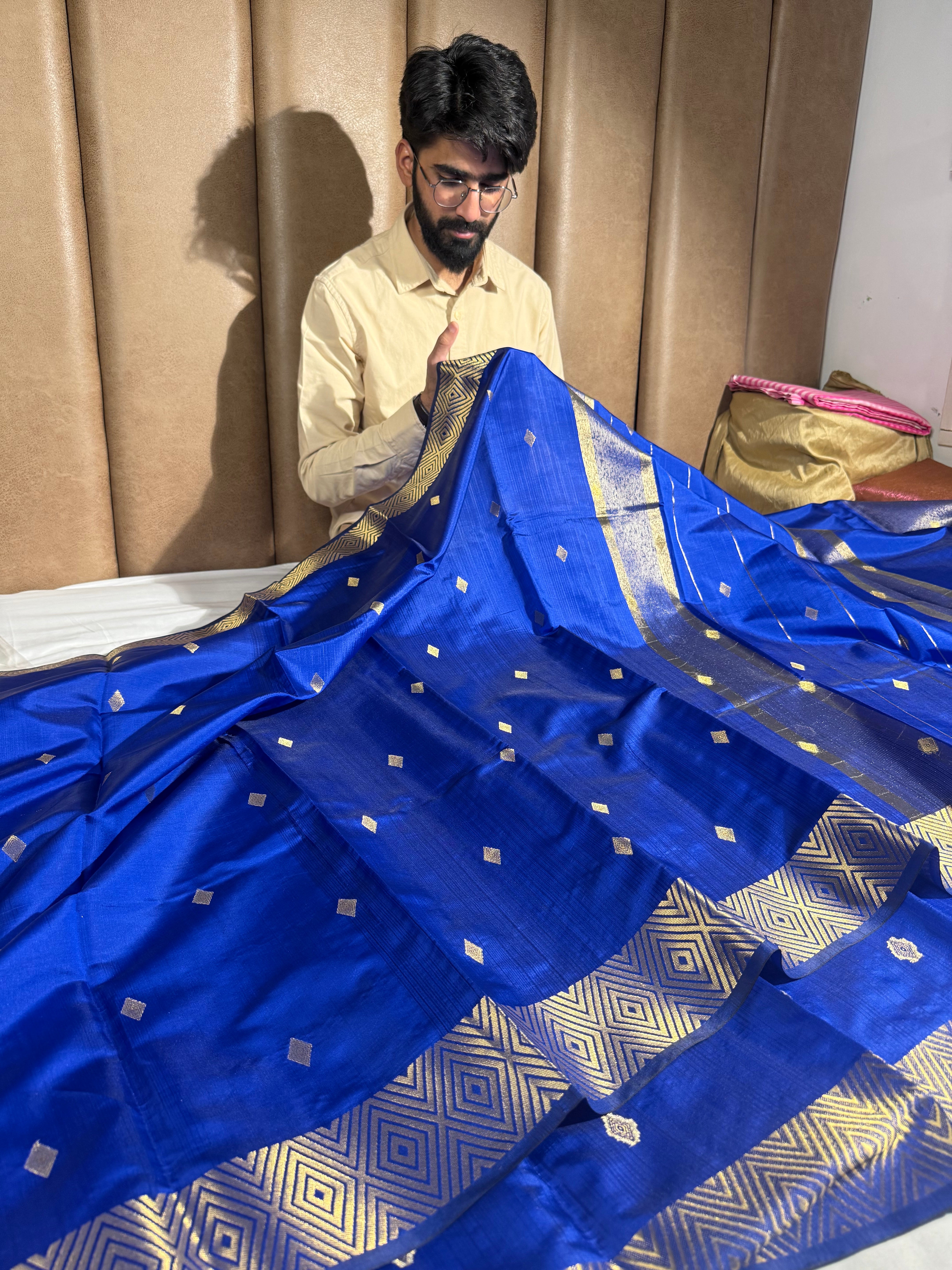 Nayanthara Ma’am Inspired Royal Blue Softsilk Saree