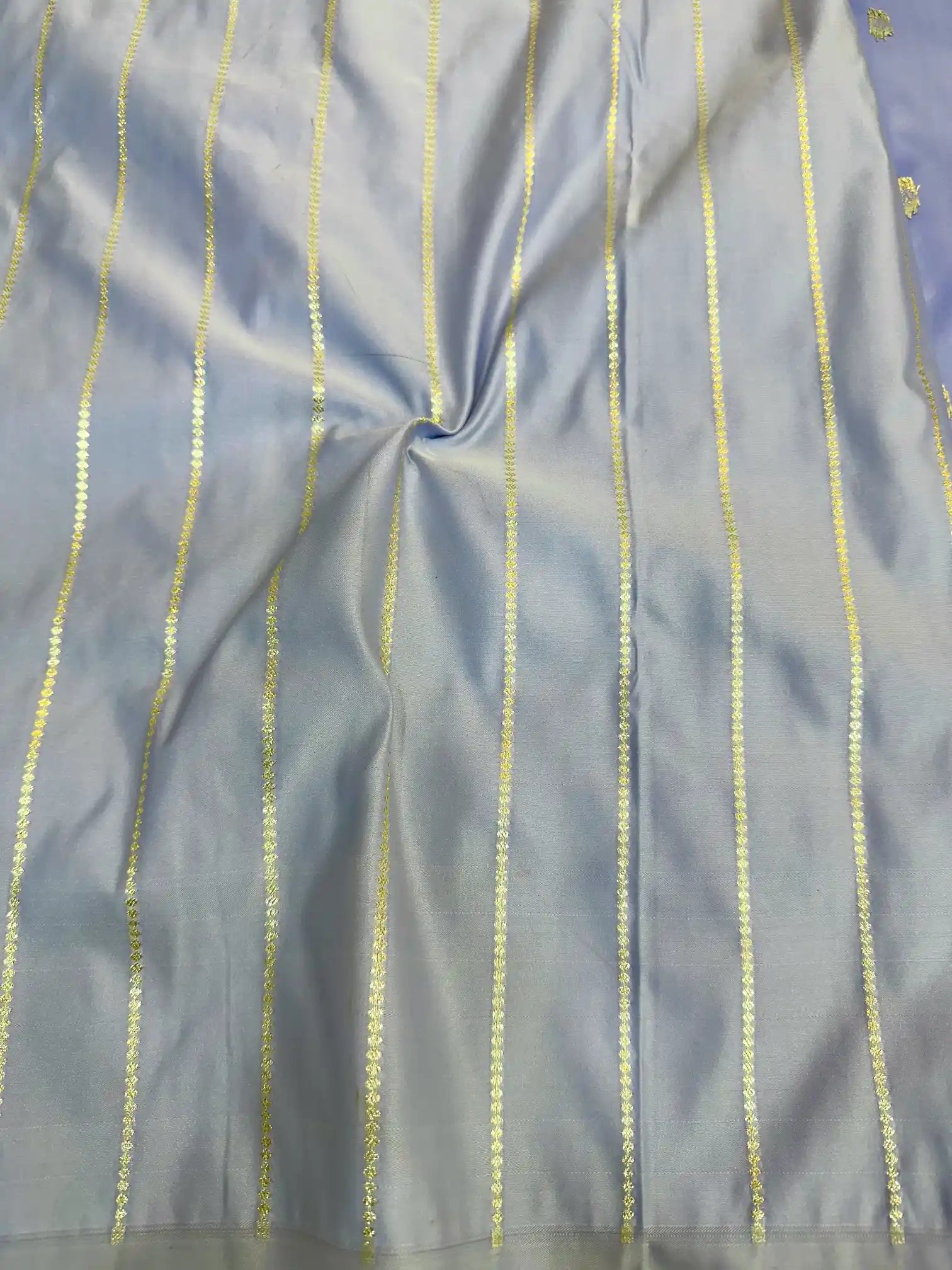Baby Blue Premium Mashru Katan Silk Banarasi Saree
