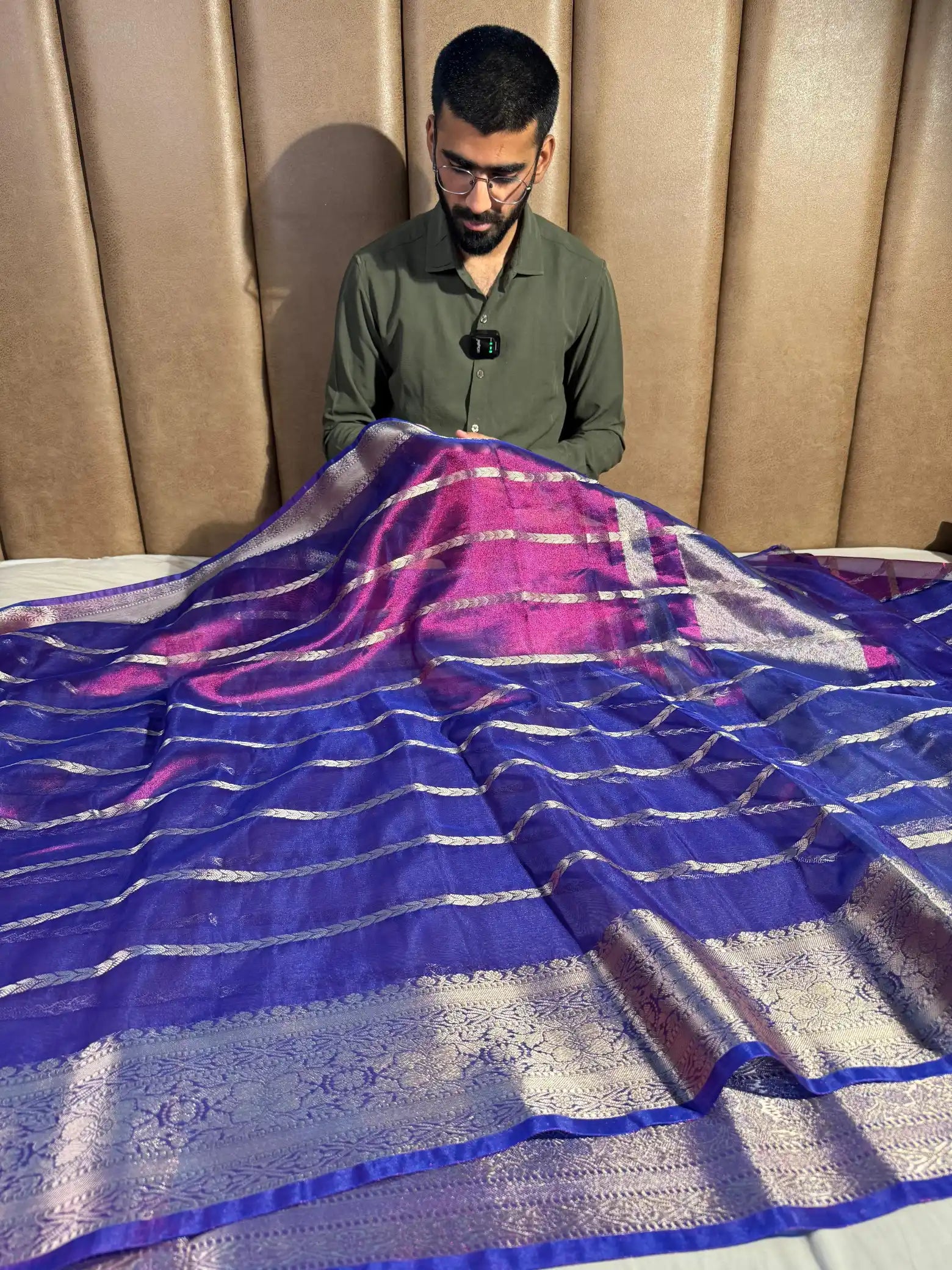 Baigani Tissue Silk Heritage Traditional Weave Banarasi Saree