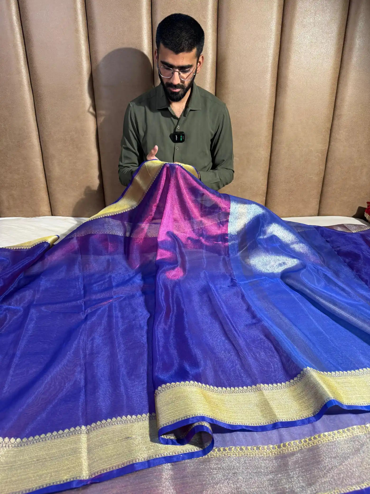 Baigani Tissue Silk Heritage Traditional Weave Banarasi Saree