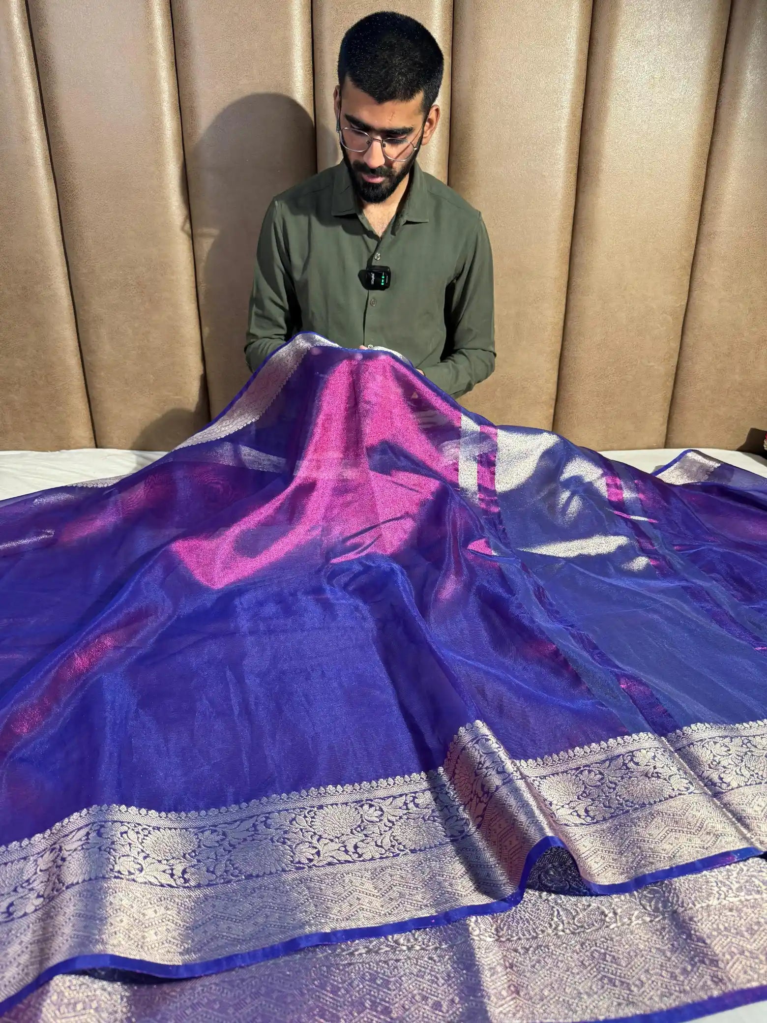 Baigani Tissue Silk Heritage Traditional Weave Banarasi Saree