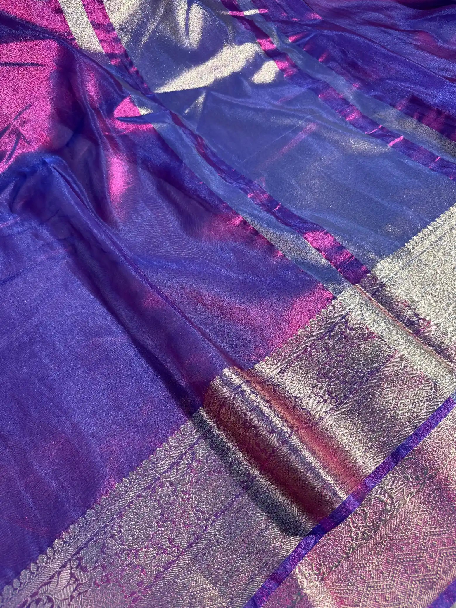Baigani Tissue Silk Heritage Traditional Weave Banarasi Saree