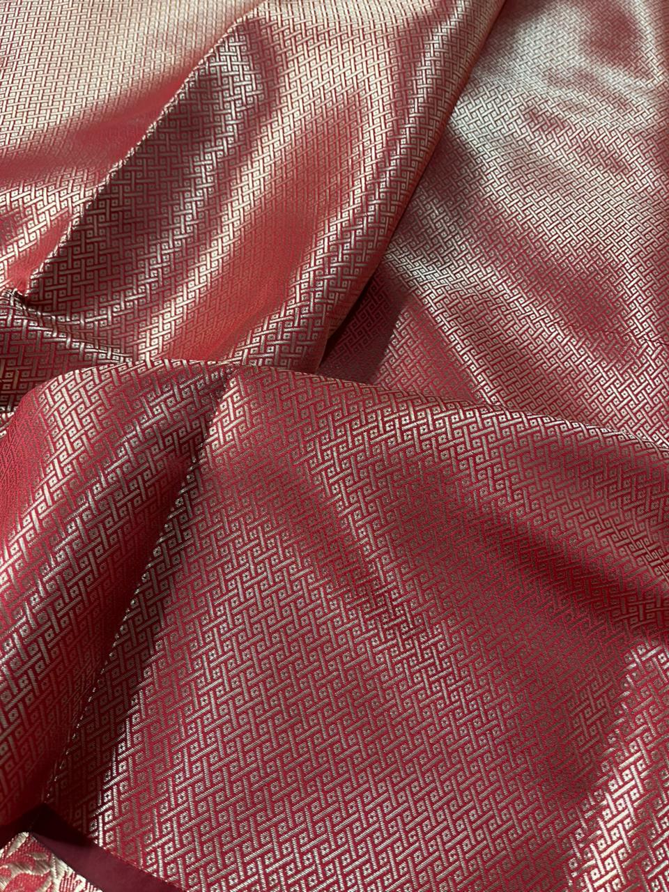 Banarasi semi katan silk saree with rich pallu and blouse