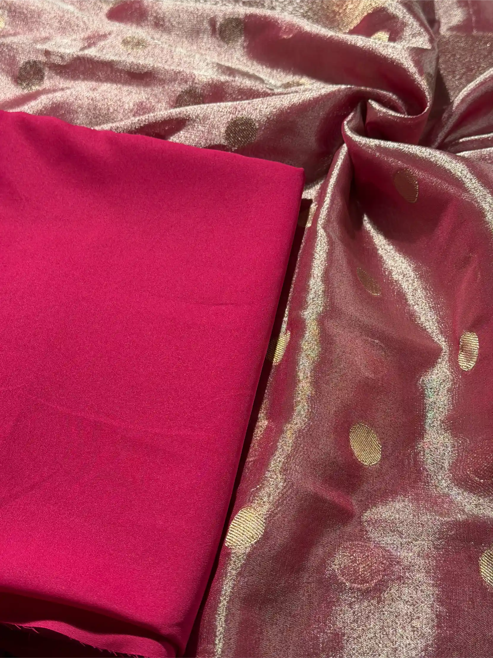Barbie Pink Kora Tissue Silk Banarasi Suit