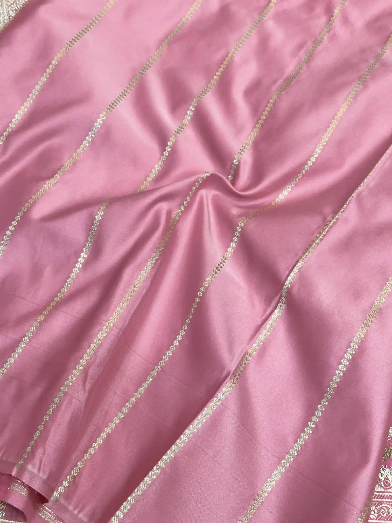 Barbie Pink Mashru Silk Banarasi Saree