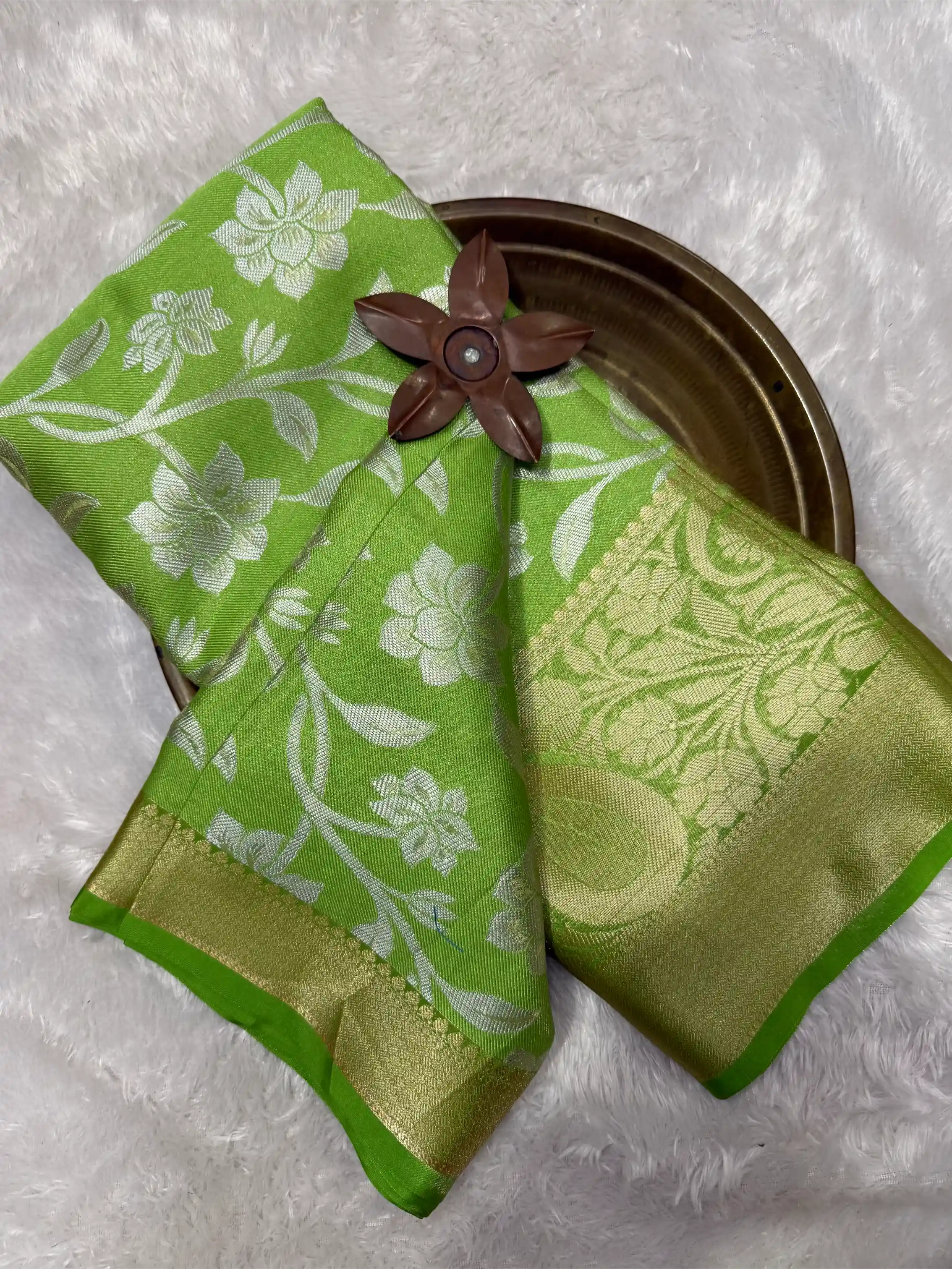 Beautiful Softsilk Embossed Weave Banarasi Saree