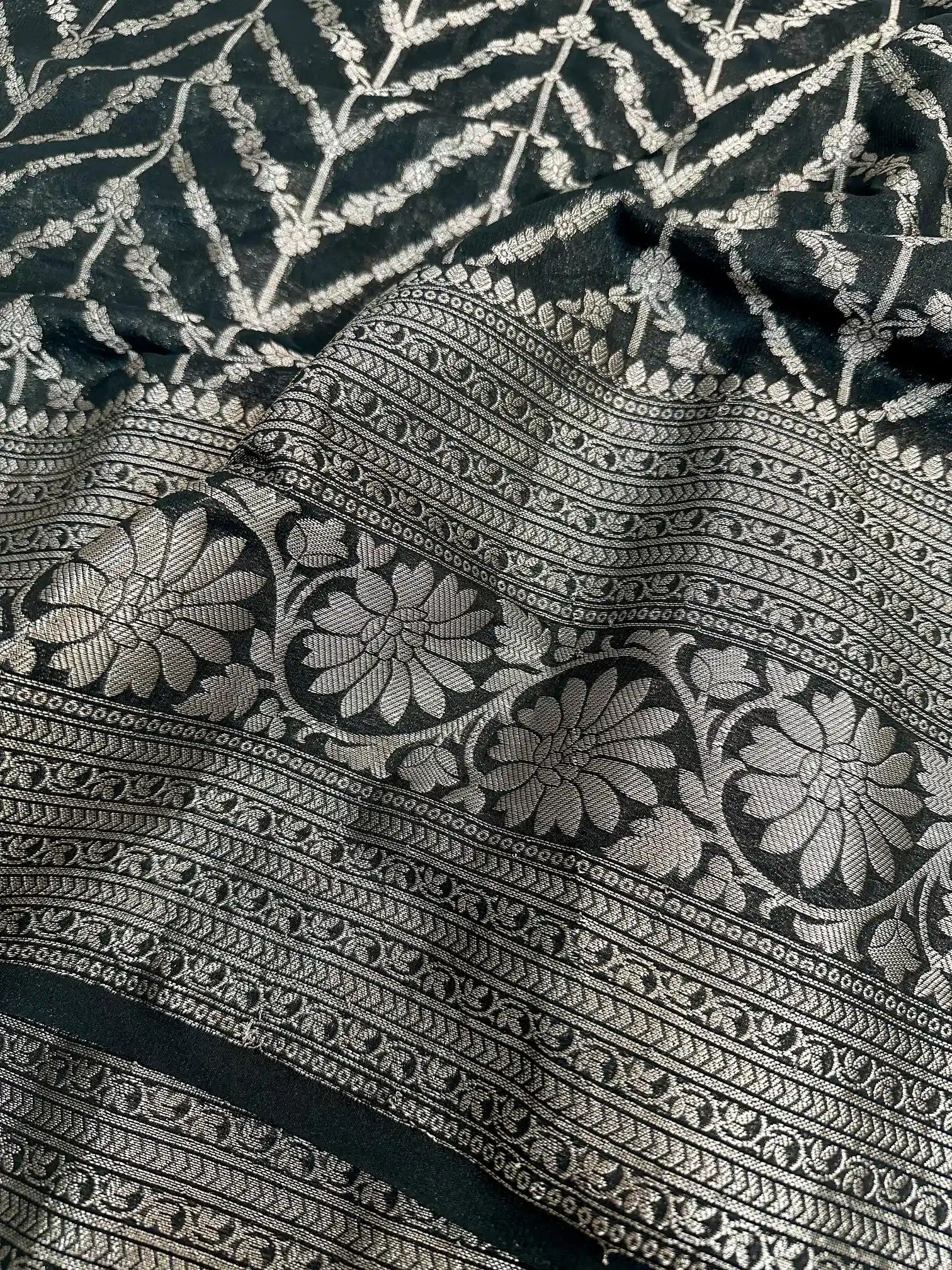 Black Crepe Georgette Exclusive Banarasi Saree