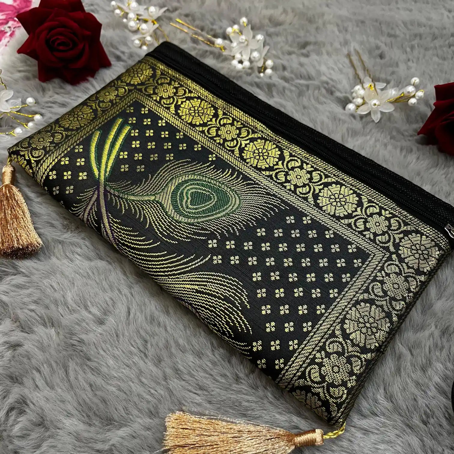 Black Shade Handmade Banarasi Women Wallet