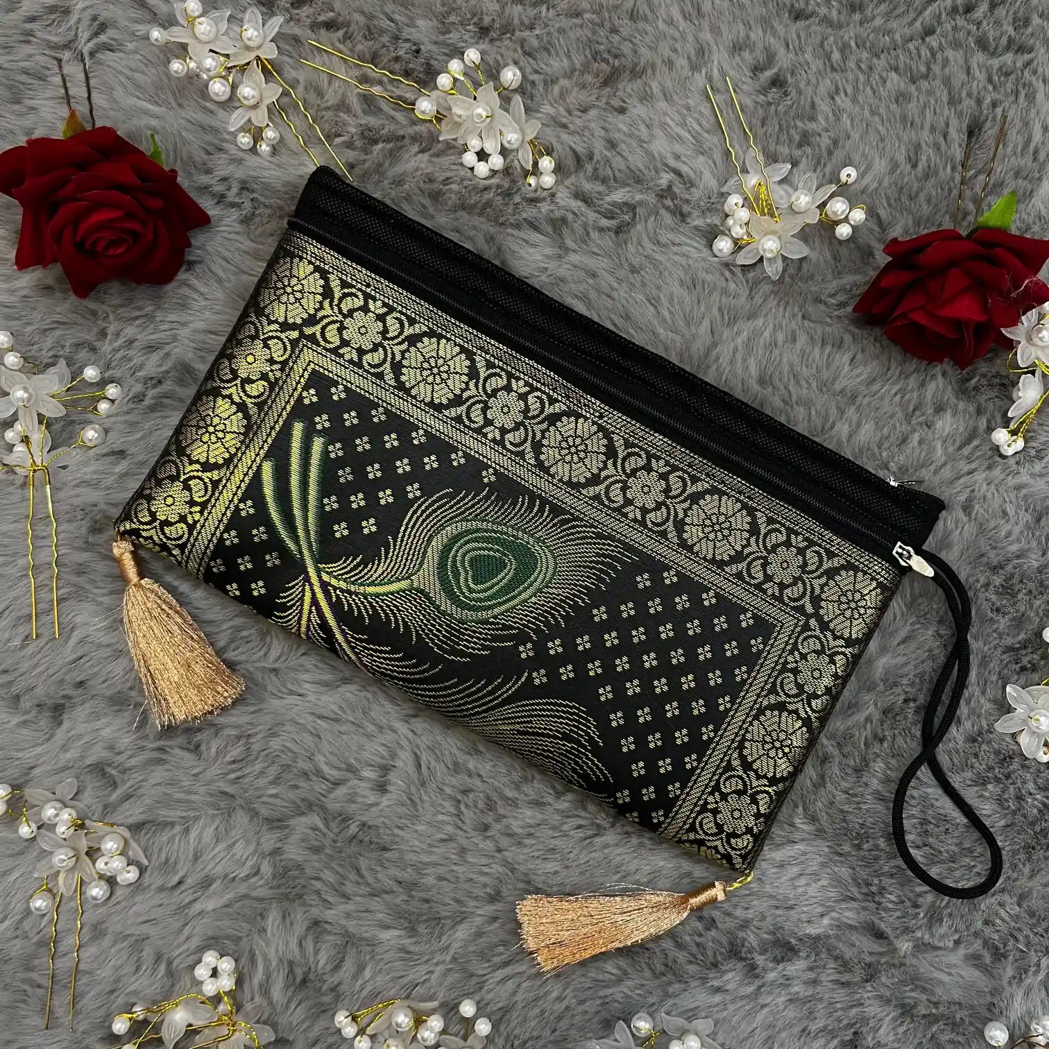 Black Shade Handmade Banarasi Women Wallet