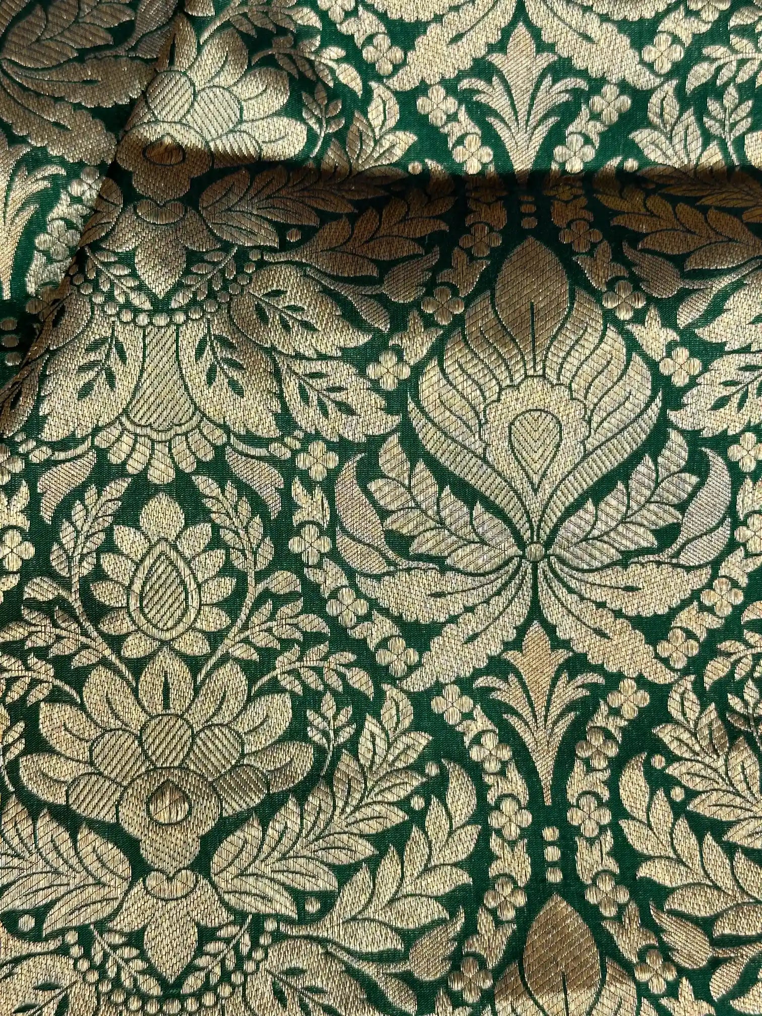 Bottle Green Brocade Pure Katan Silk Banarasi Saree