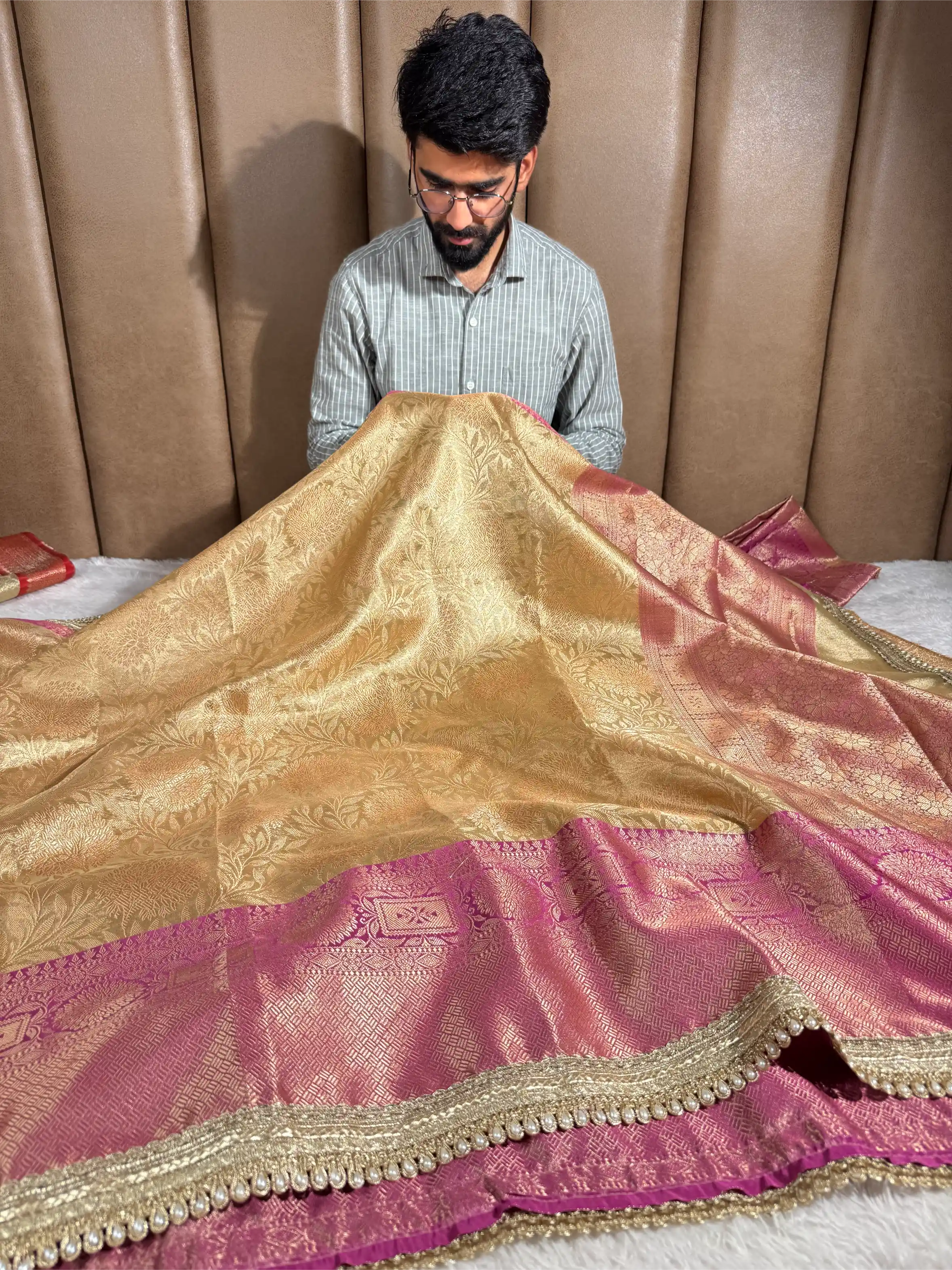 Bridal Kanjivaram Tissue Silk Brocade Designer Banarasi Saree