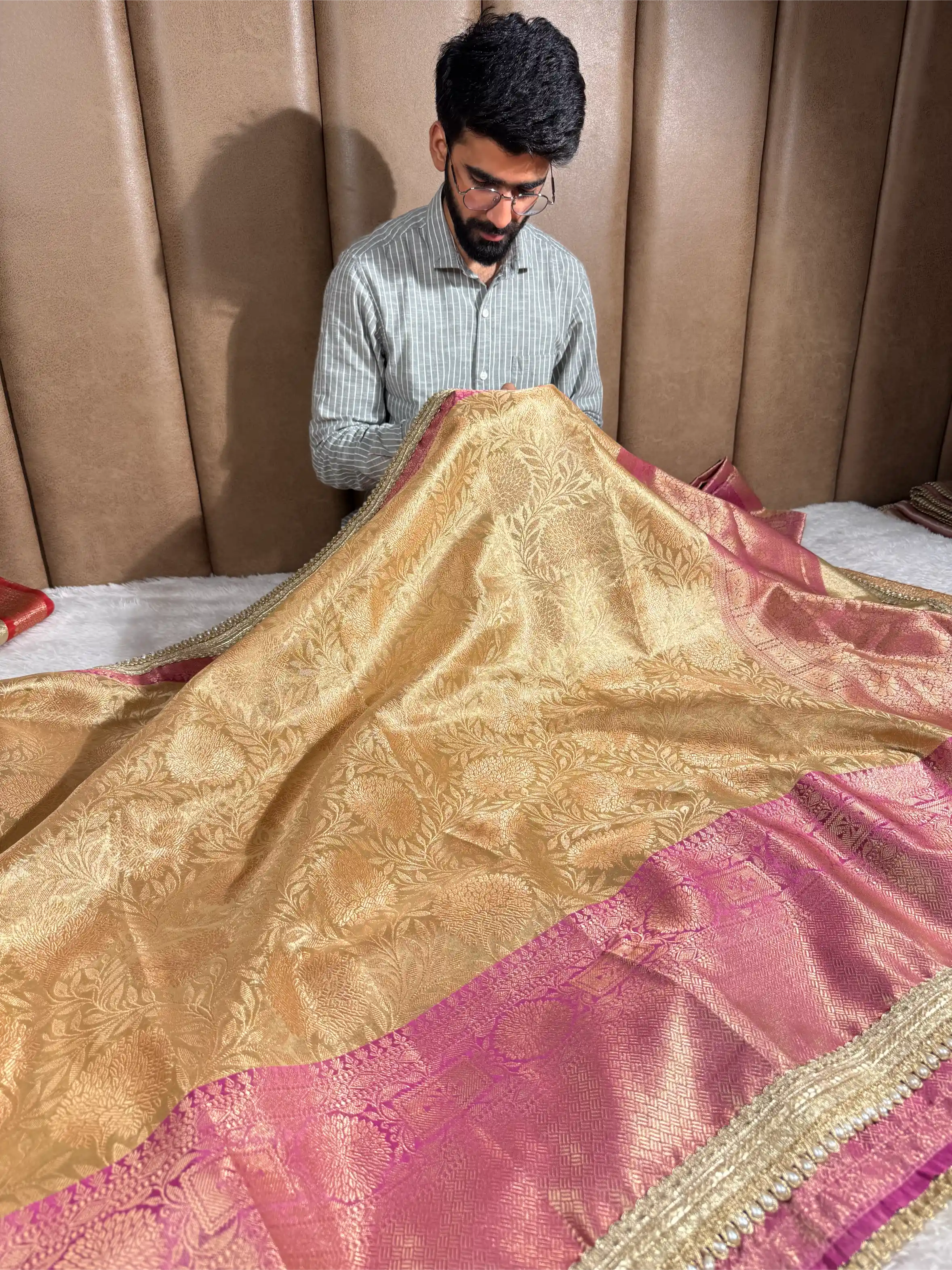 Bridal Kanjivaram Tissue Silk Brocade Designer Banarasi Saree