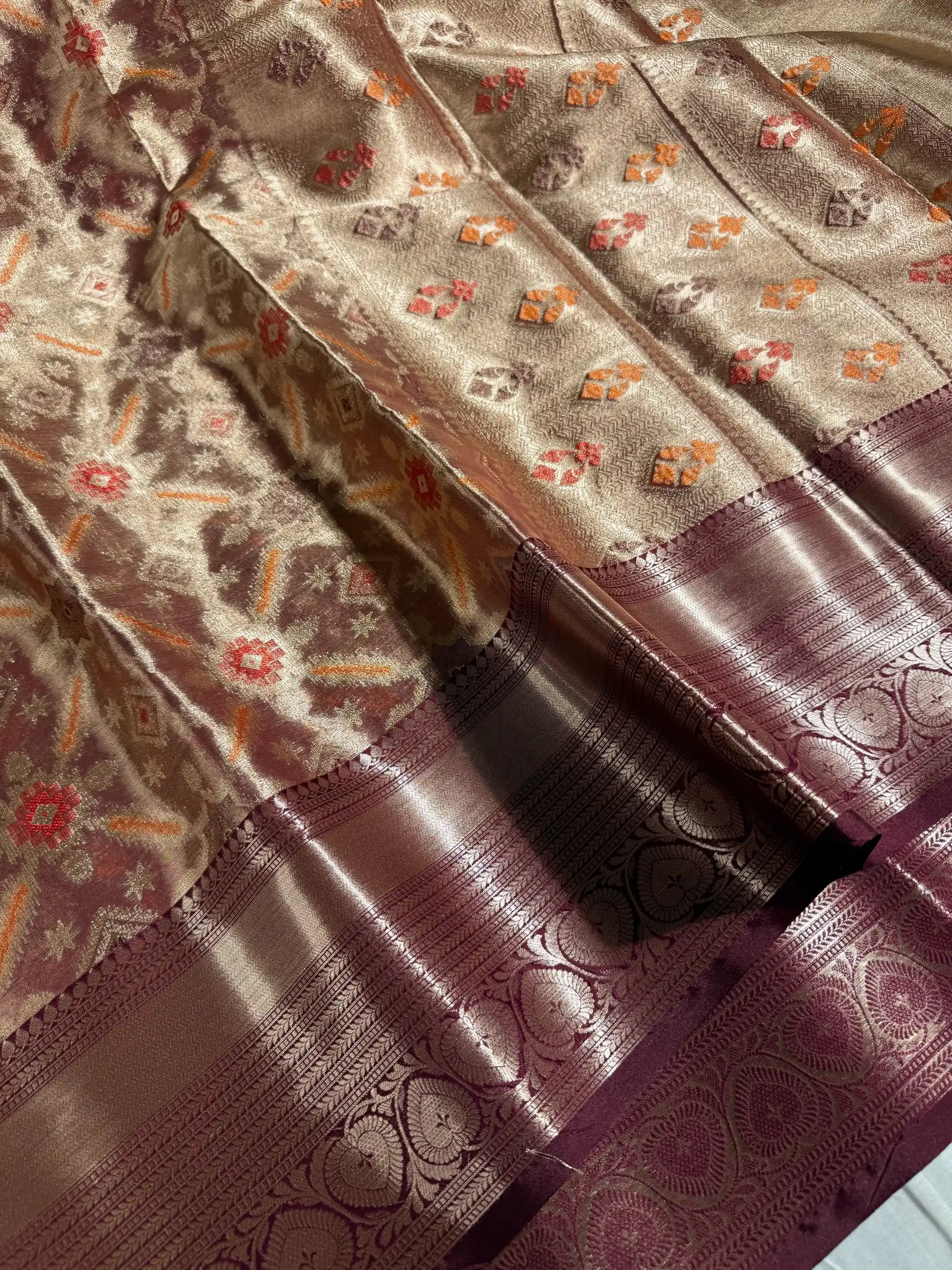 Bridal Kanjivaram Tissue Silk Contemporary Abstract Weave Saree