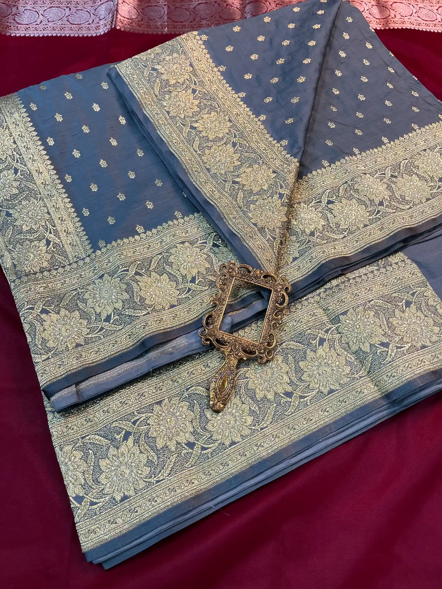 Bridal Pastel Shade Satin Silk Premium Buti Banarasi Saree
