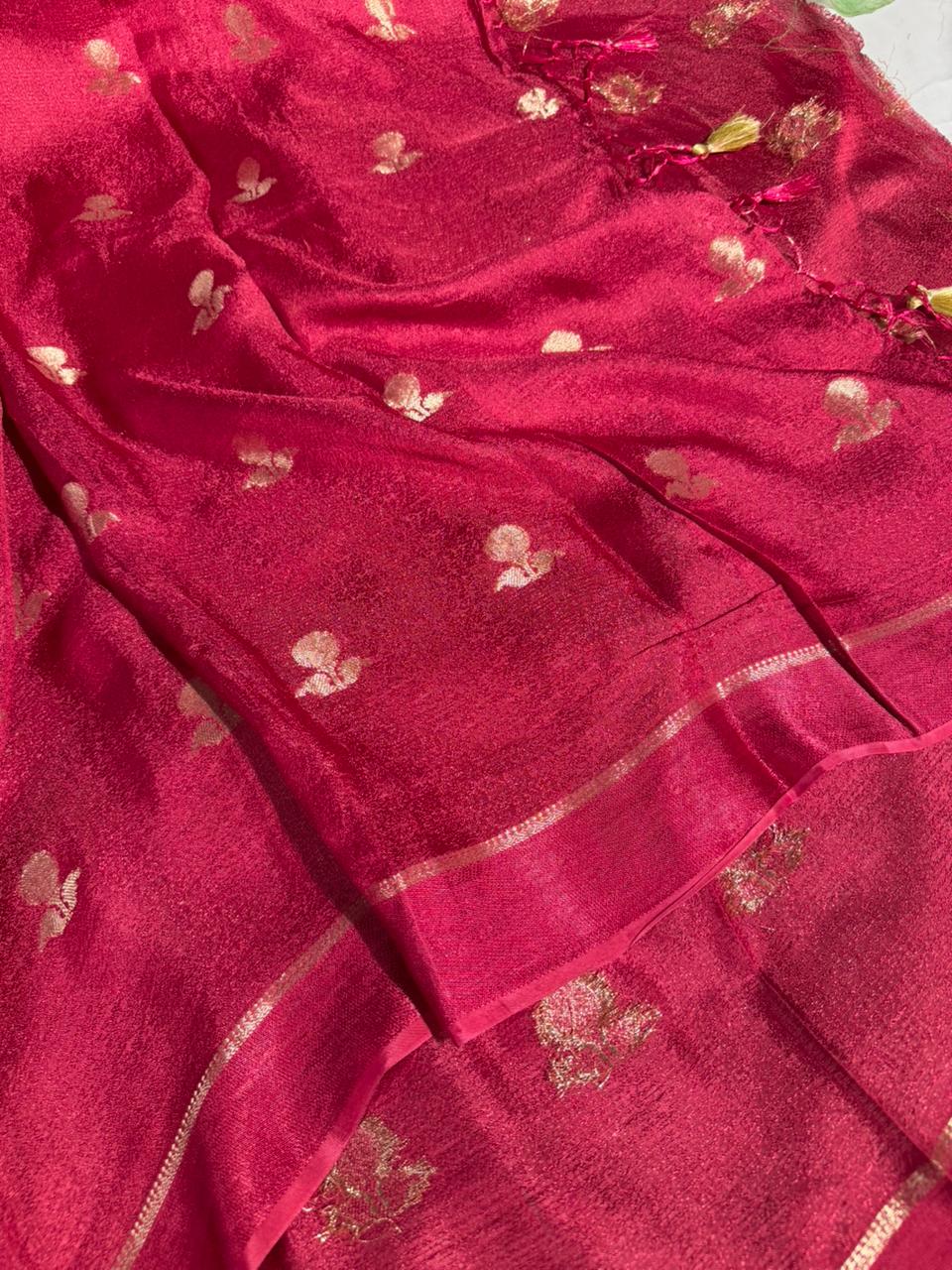 Bright Rani viscose Georgette Banarasi Saree