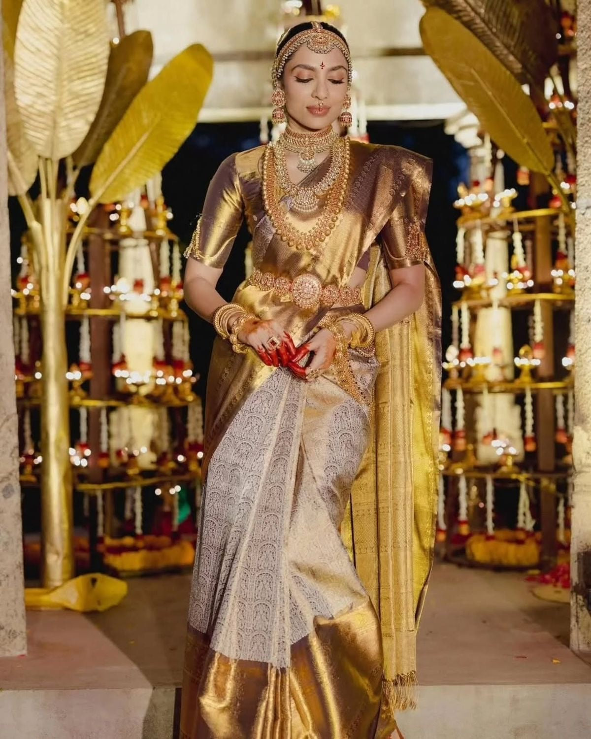 Shobhita Ma’am Kanjivaram Tissue Silk Designer Lace Work Banarasi Saree