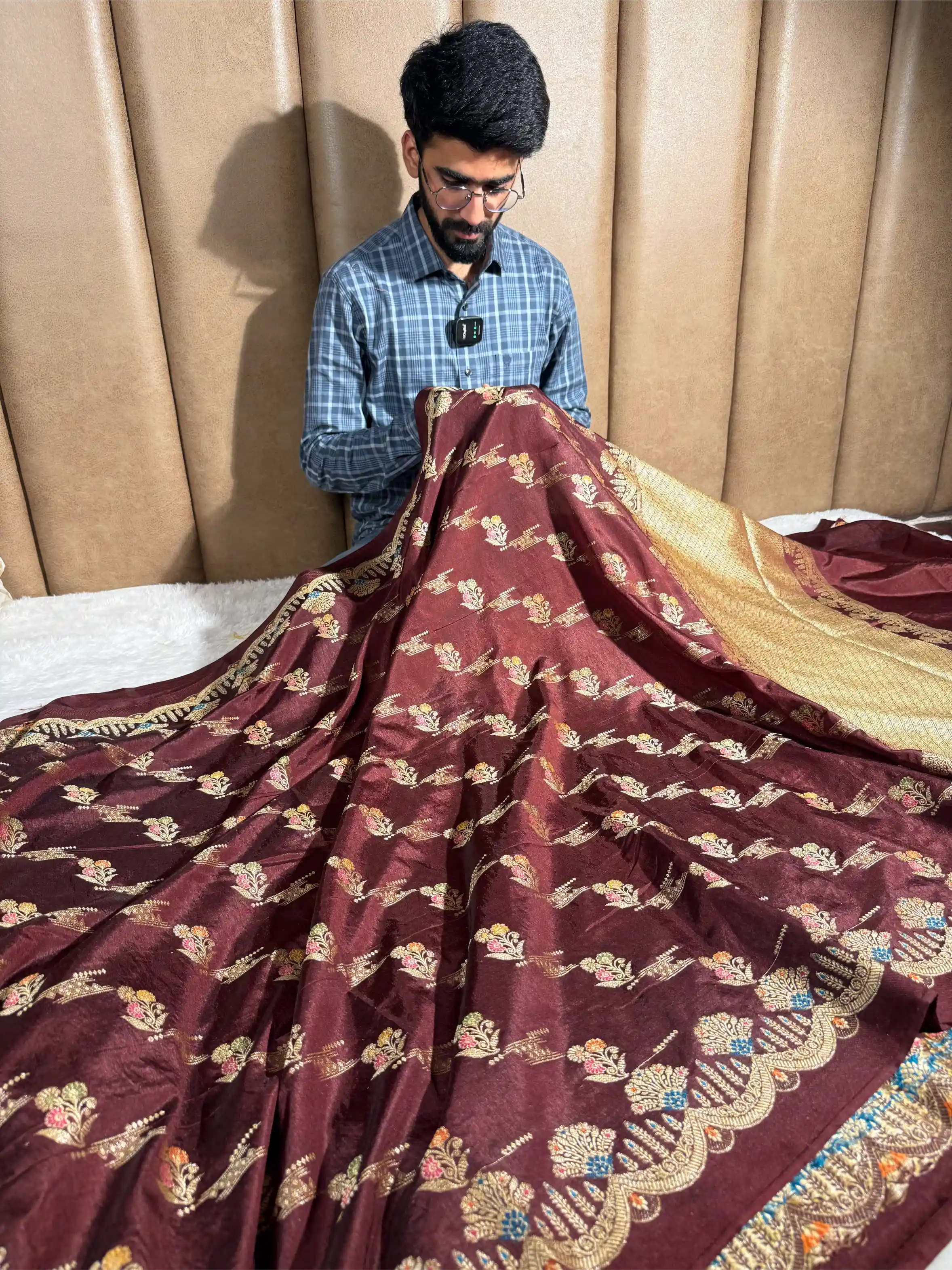 Coffee Brown Tilfi Meena Warm Silk Banarasi Saree