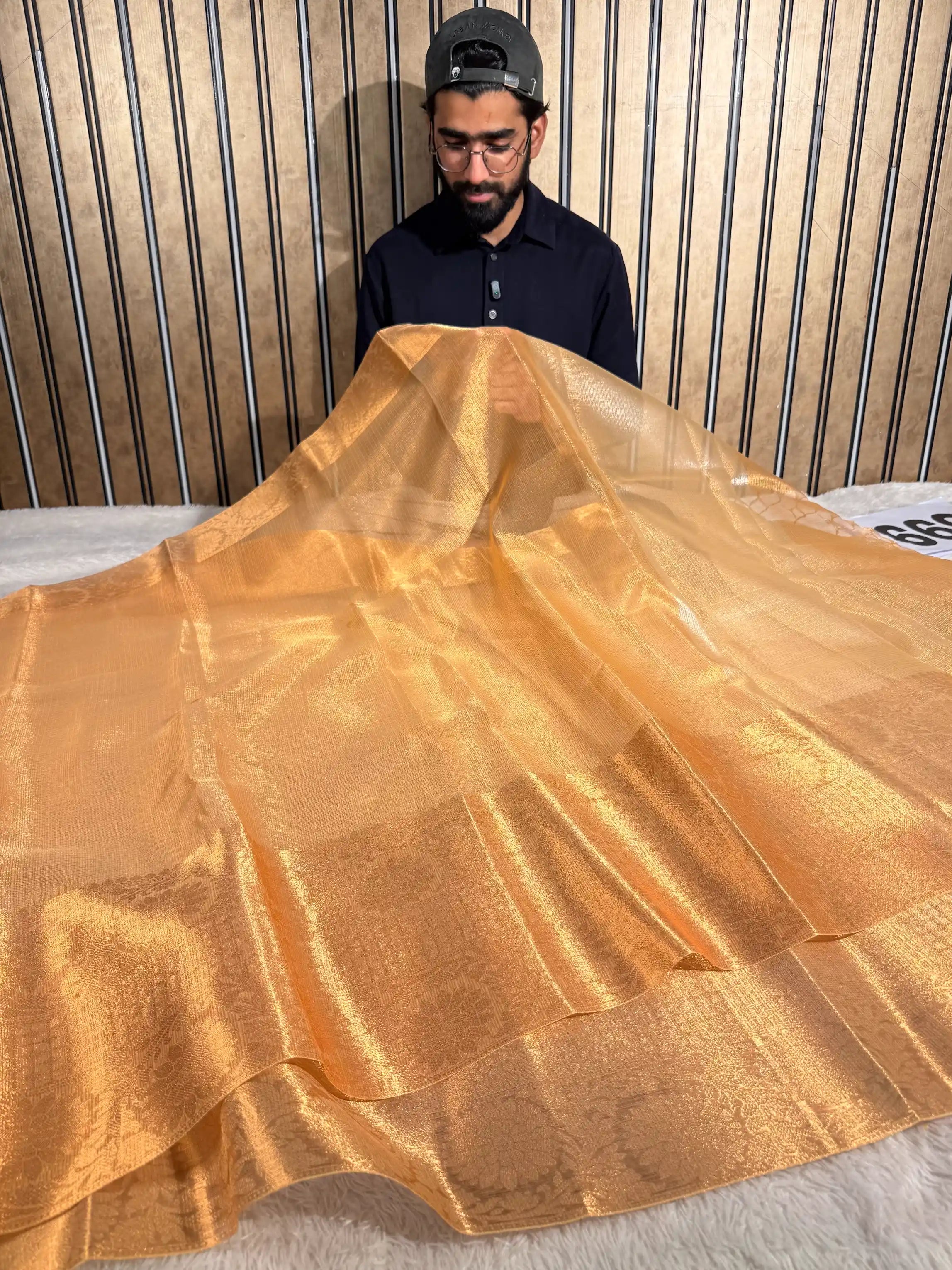 Copper Kota Tissue Silk Traditional Banarasi Saree