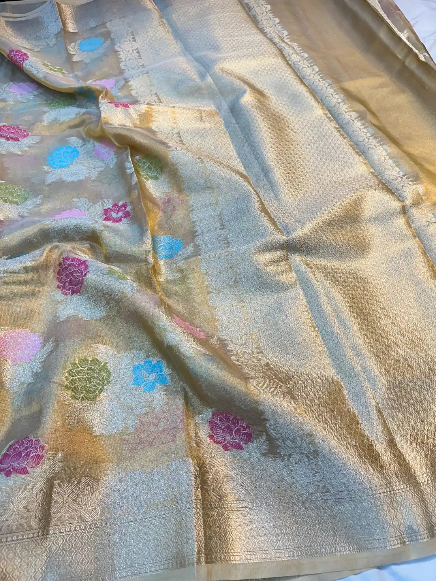 Copper Tissue Silk Traditional Banarasi Saree