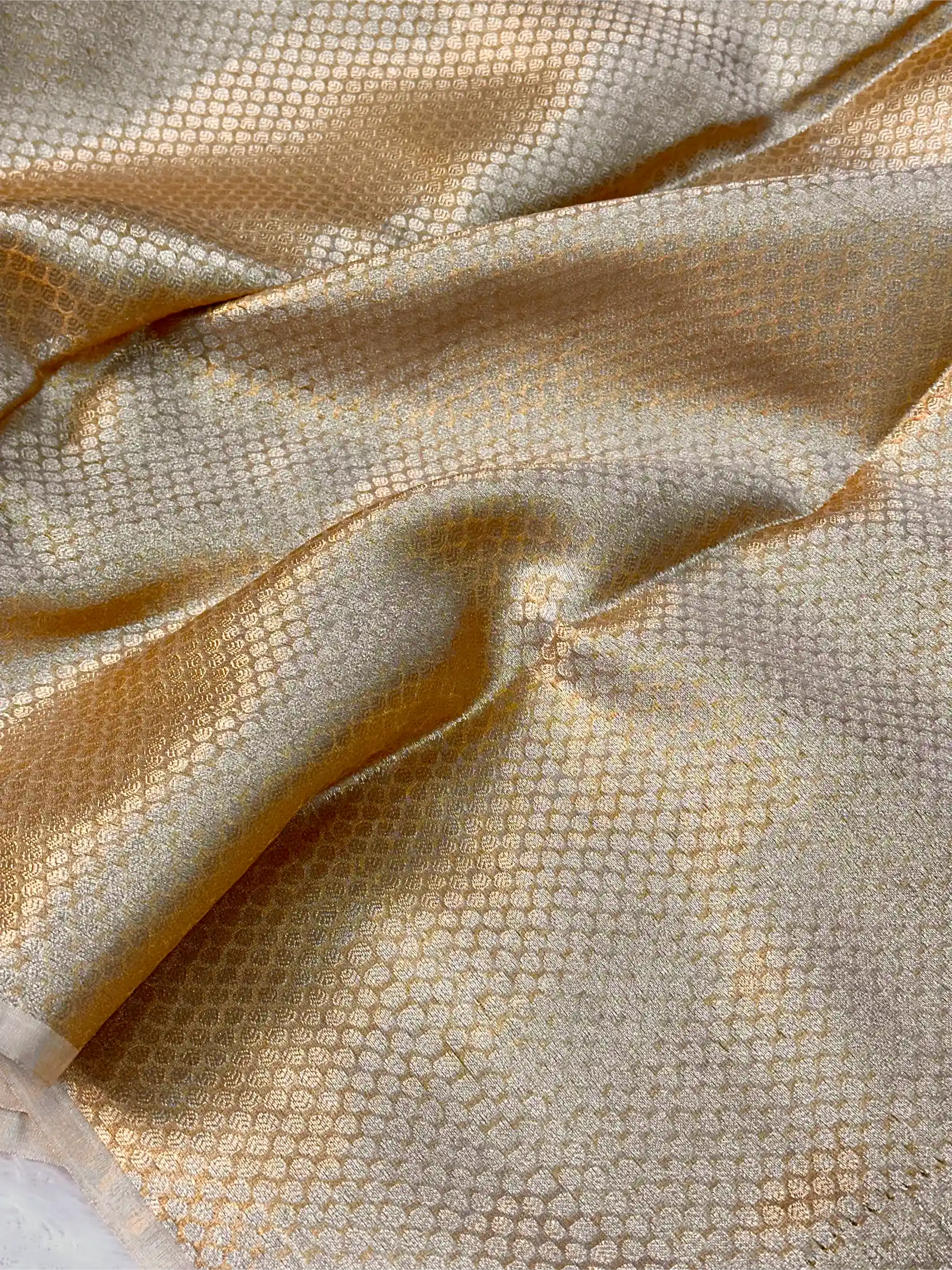 Copper Tissue Silk Traditional Buta Pattern Banarasi Saree