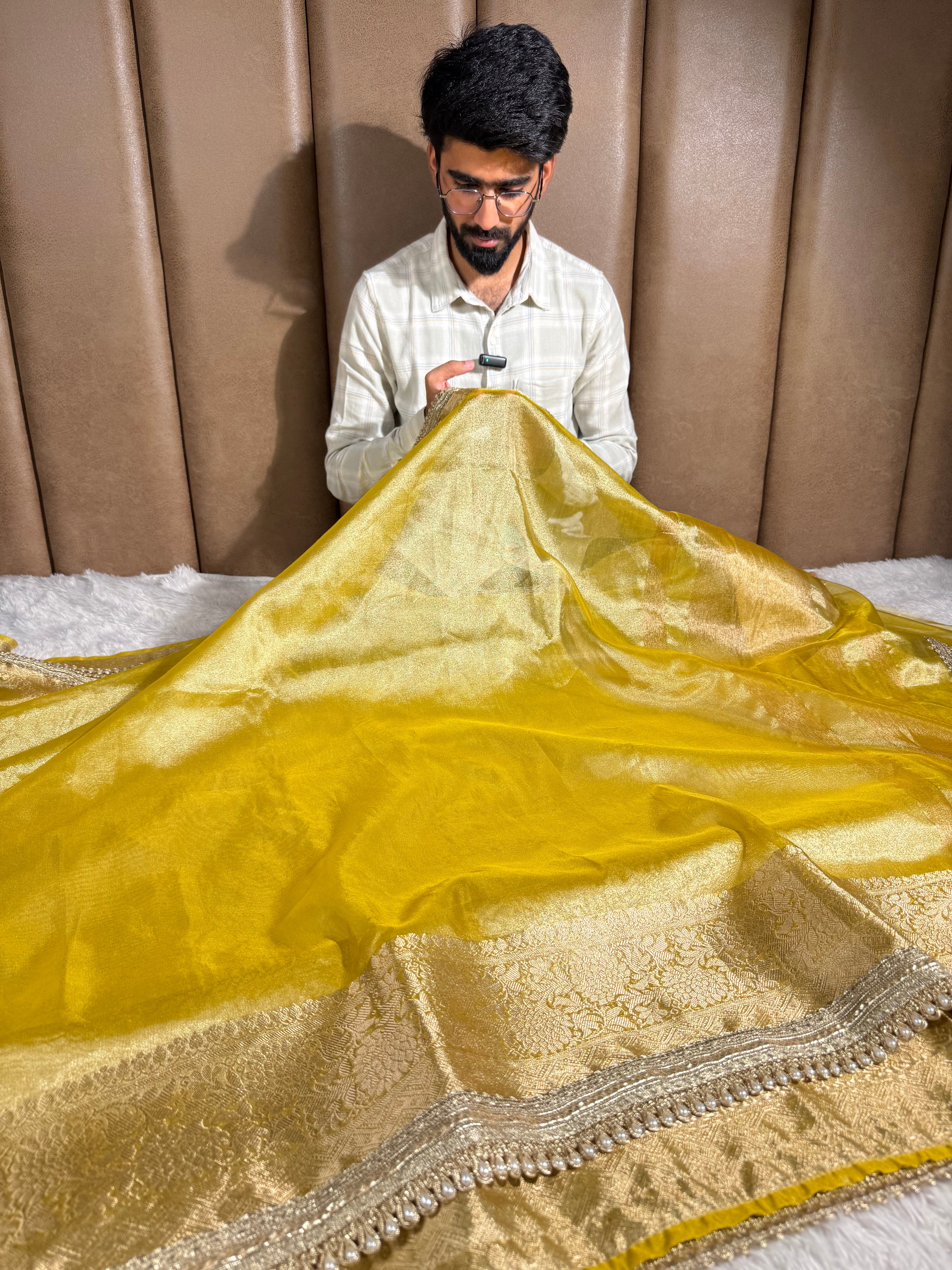 Jahnvi Kapoor Inspired Tissue Silk Saree