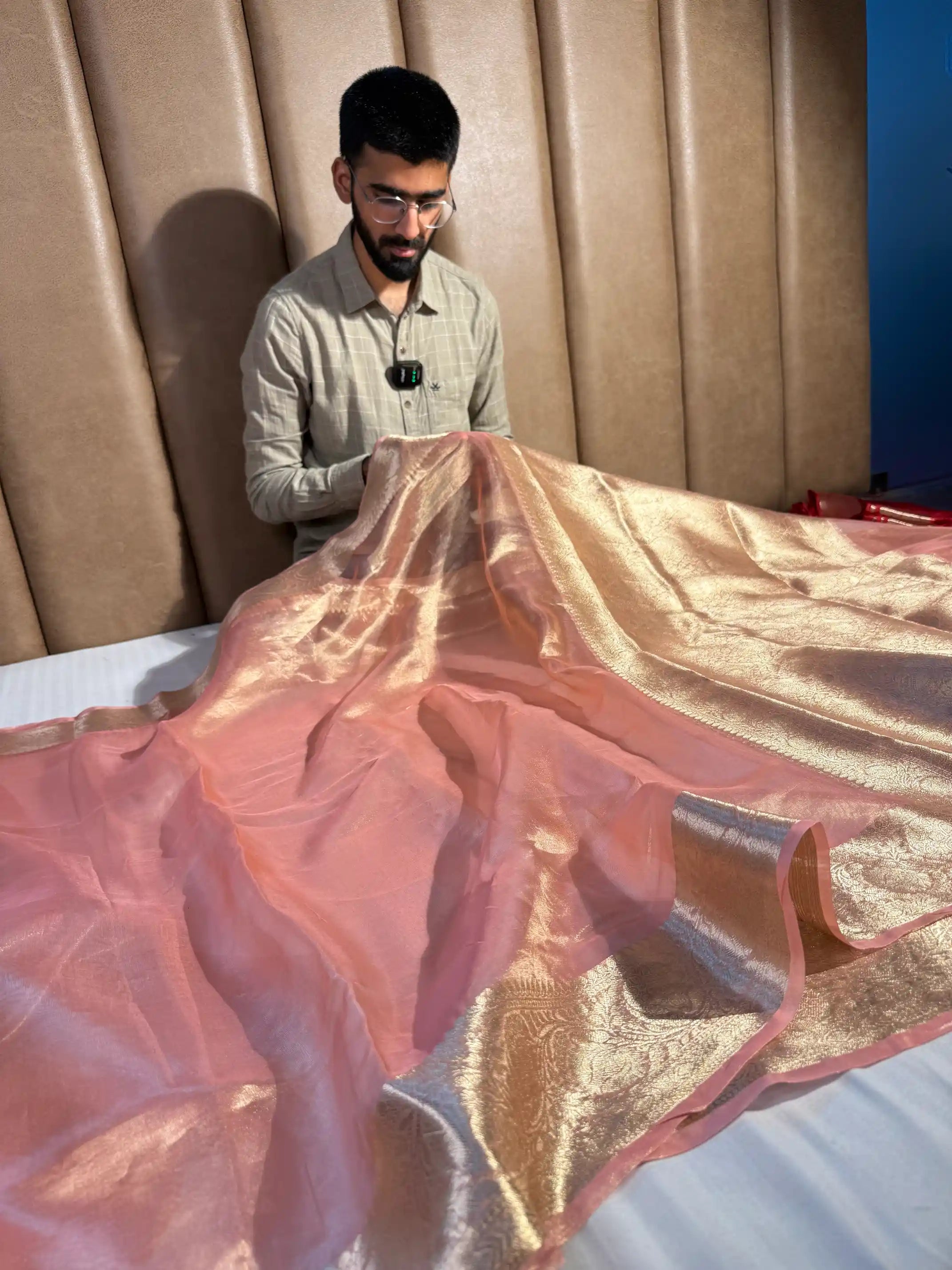 Dhoop Chaon Pure Tissue Silk Banarasi Saree