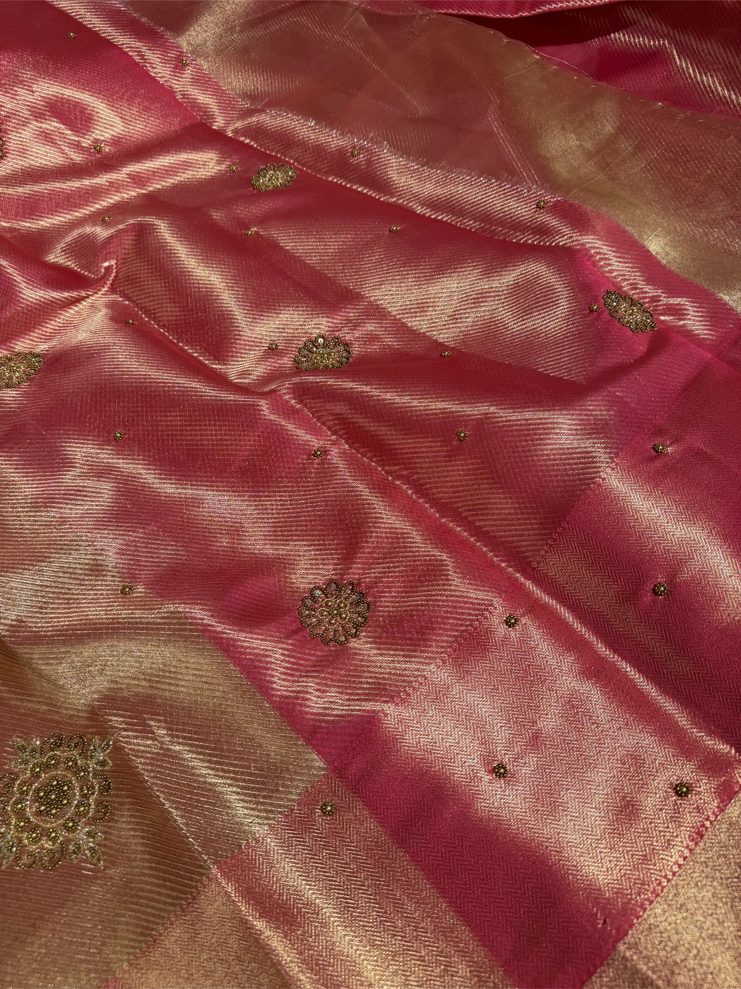Dual Shaded Kanjivaram Brocade Tissue Silk Handwork Banarasi saree