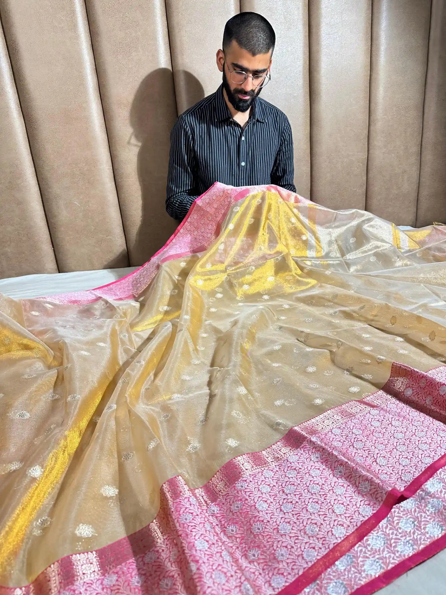 Copper Shade Tissue Silk Banarasi Saree