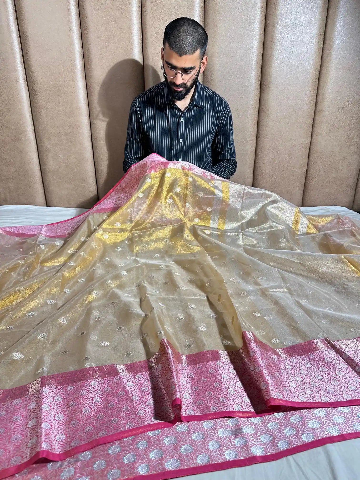 Copper Shade Tissue Silk Banarasi Saree