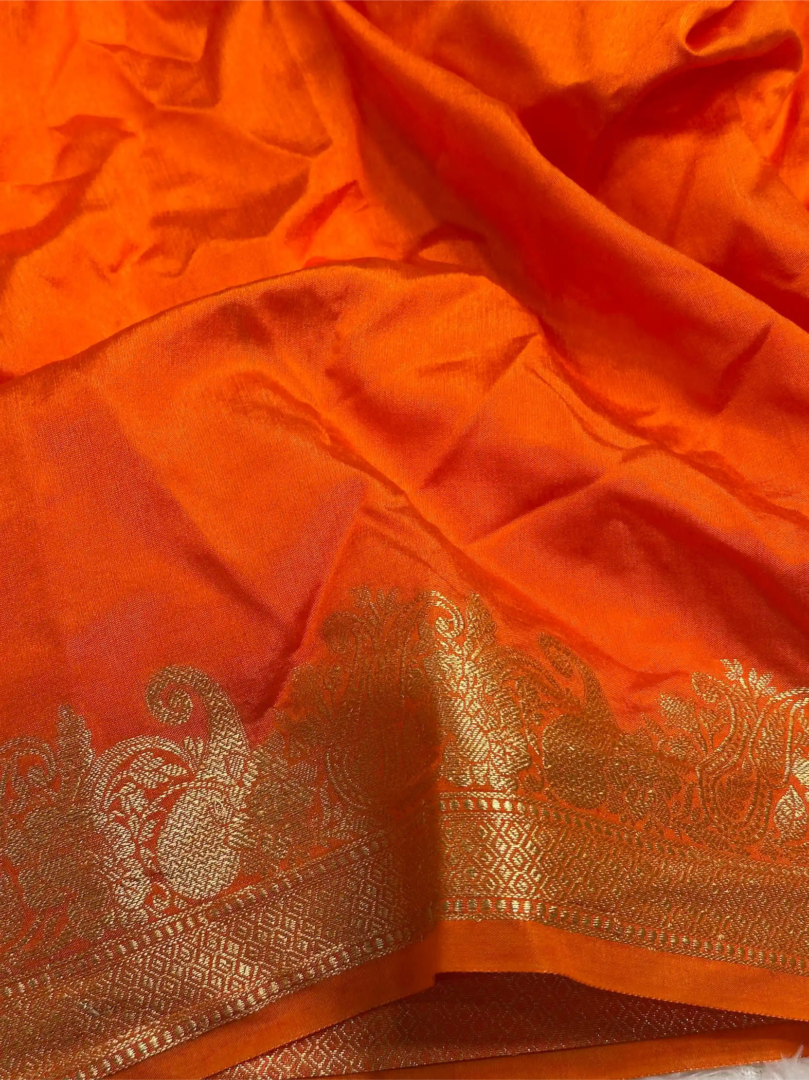Fanta Orange Shade Warm Silk Traditional Banarasi Saree