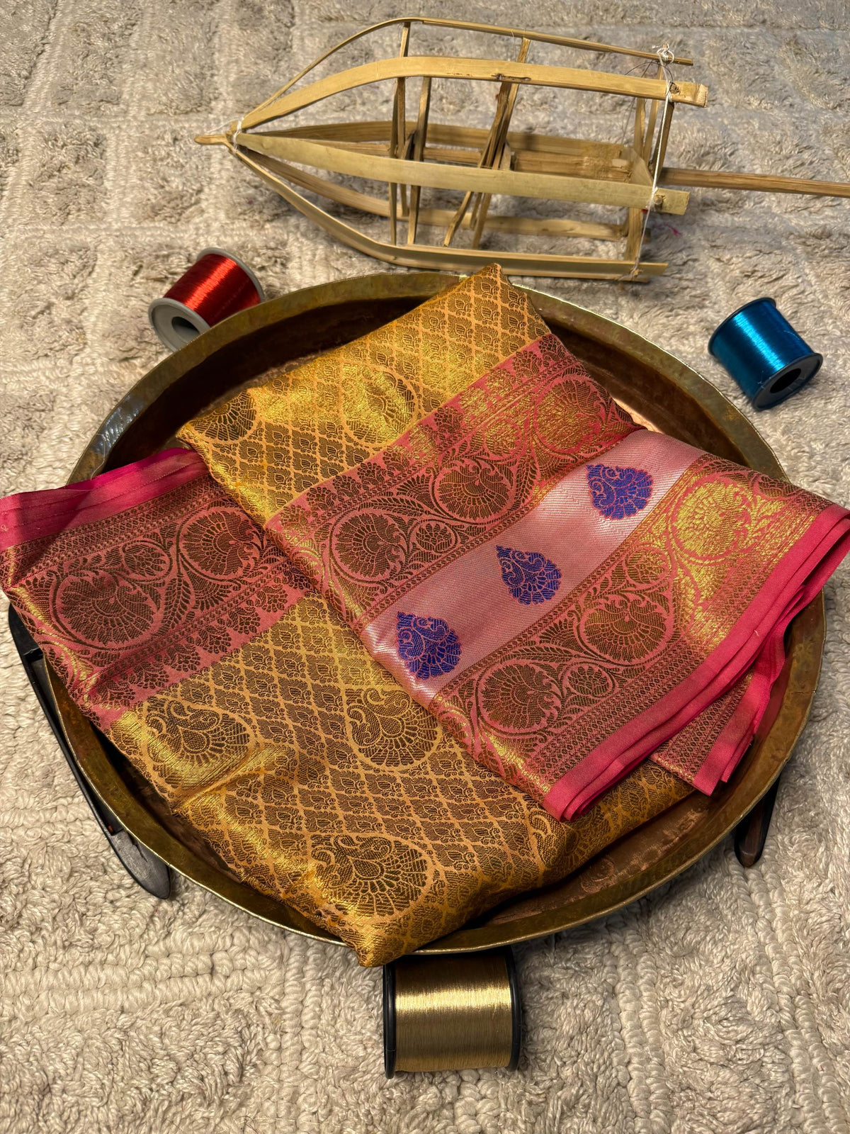 Eccentric zari weave Softsilk Banarasi Saree