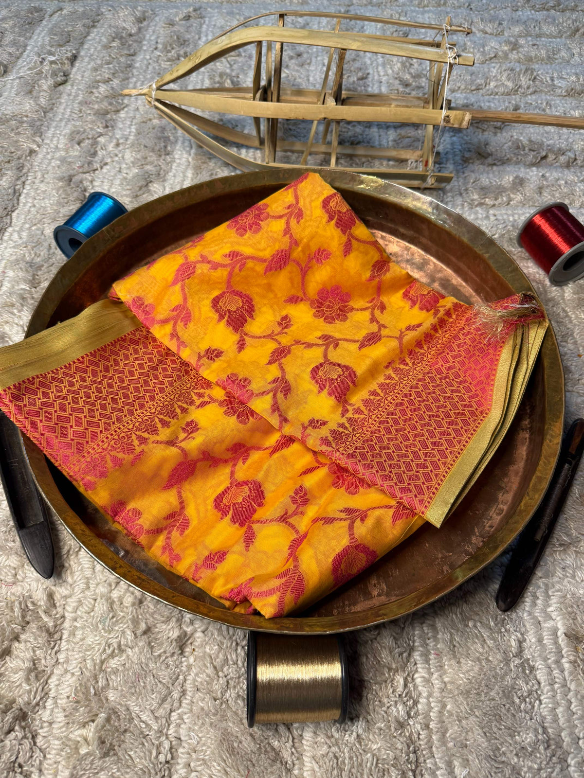Eccentric zari weave Softsilk Banarasi Saree