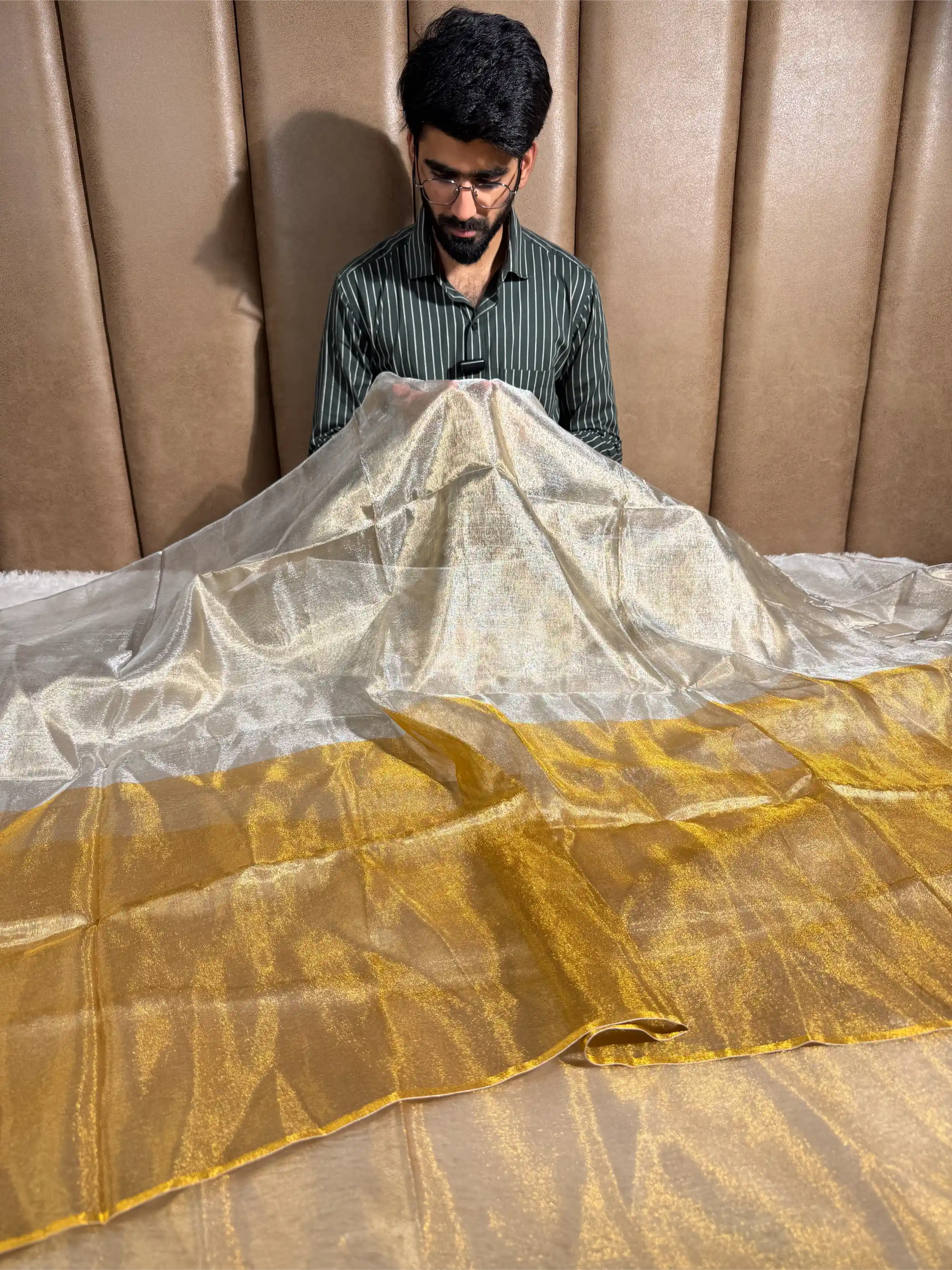 Half Half Statement Pure Tissue Silk Banarasi Saree