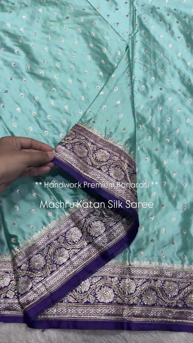 Premium Handwork in Mashru Katan Silk Banarasi Saree