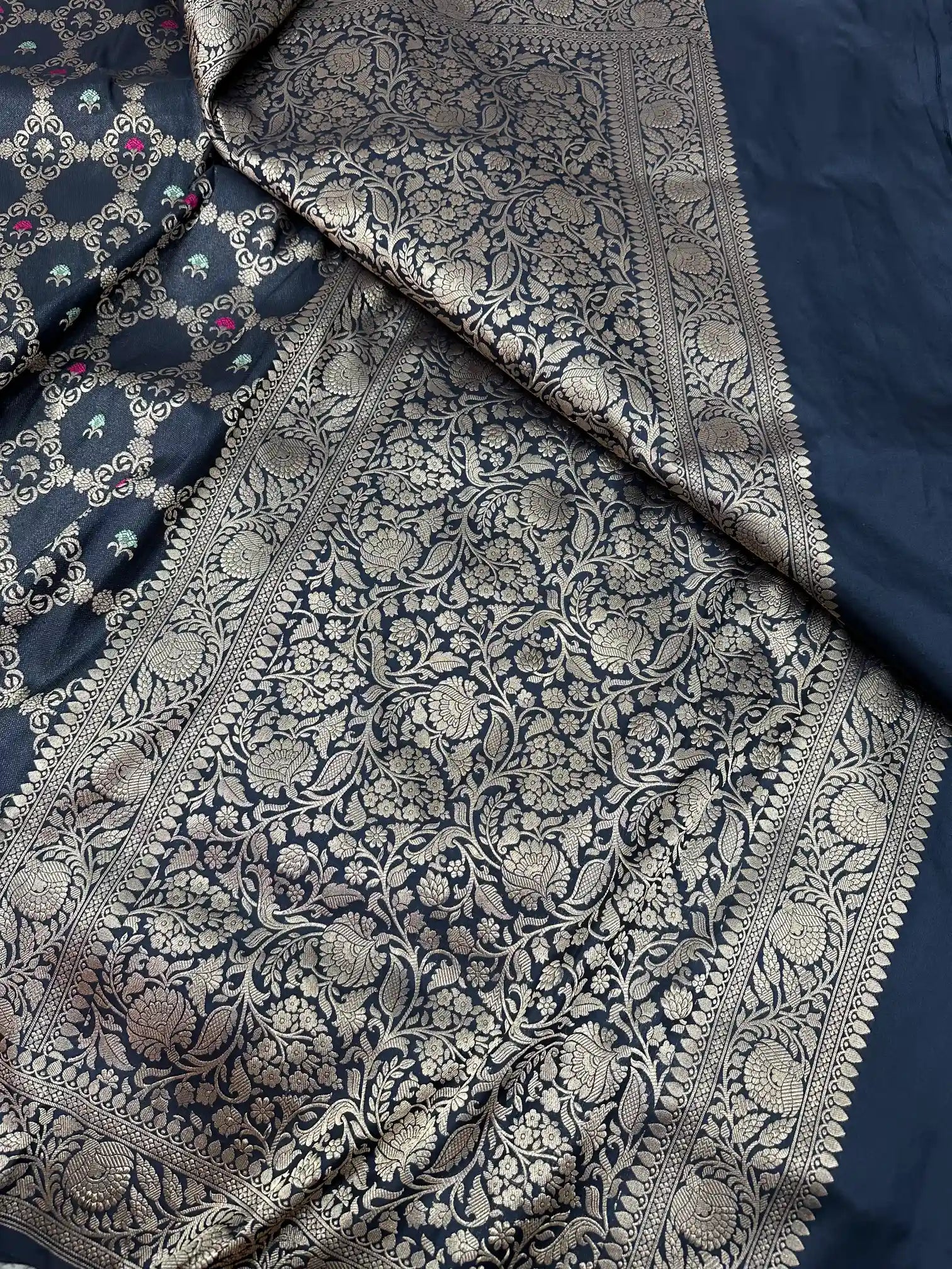 Jangla Weave Concept Pure Katan Silk Banarasi Saree