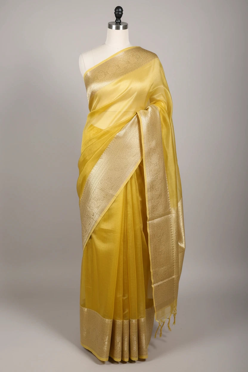 Jhanvi Ma’am Inspired Pure Tissue Silk Banarasi Saree