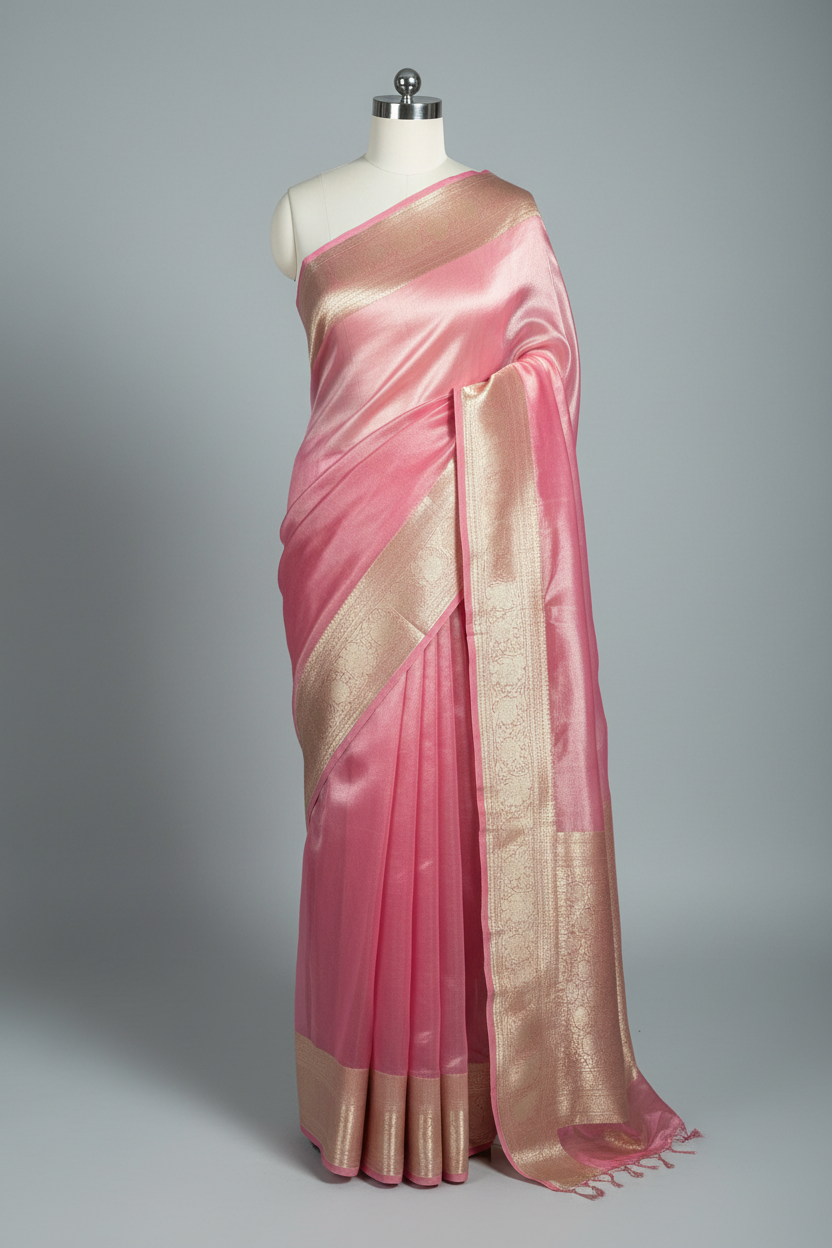 Jhanvi Kapoor Inspired Pure Tissue Silk Saree