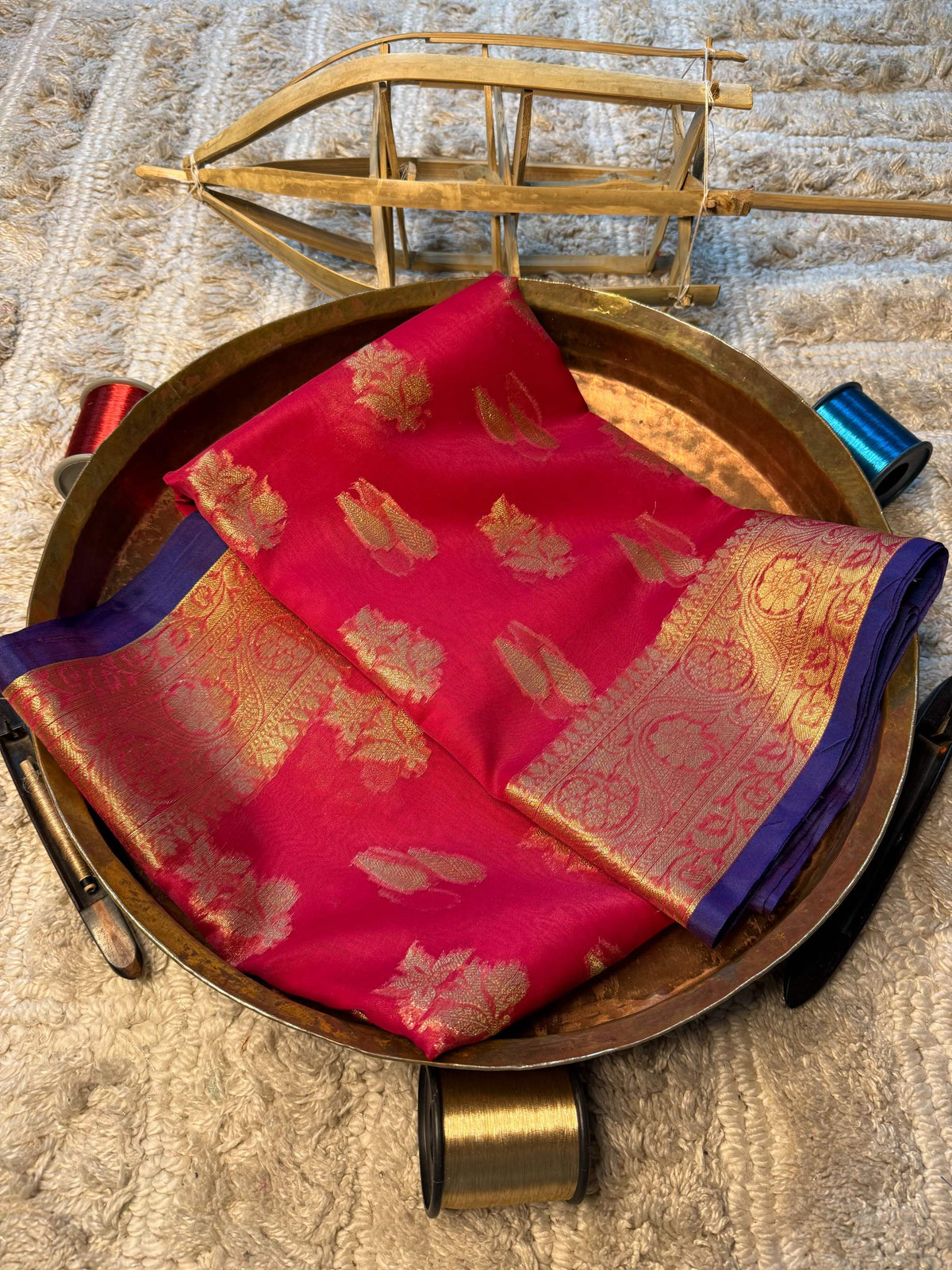 Eccentric zari weave Softsilk Banarasi Saree